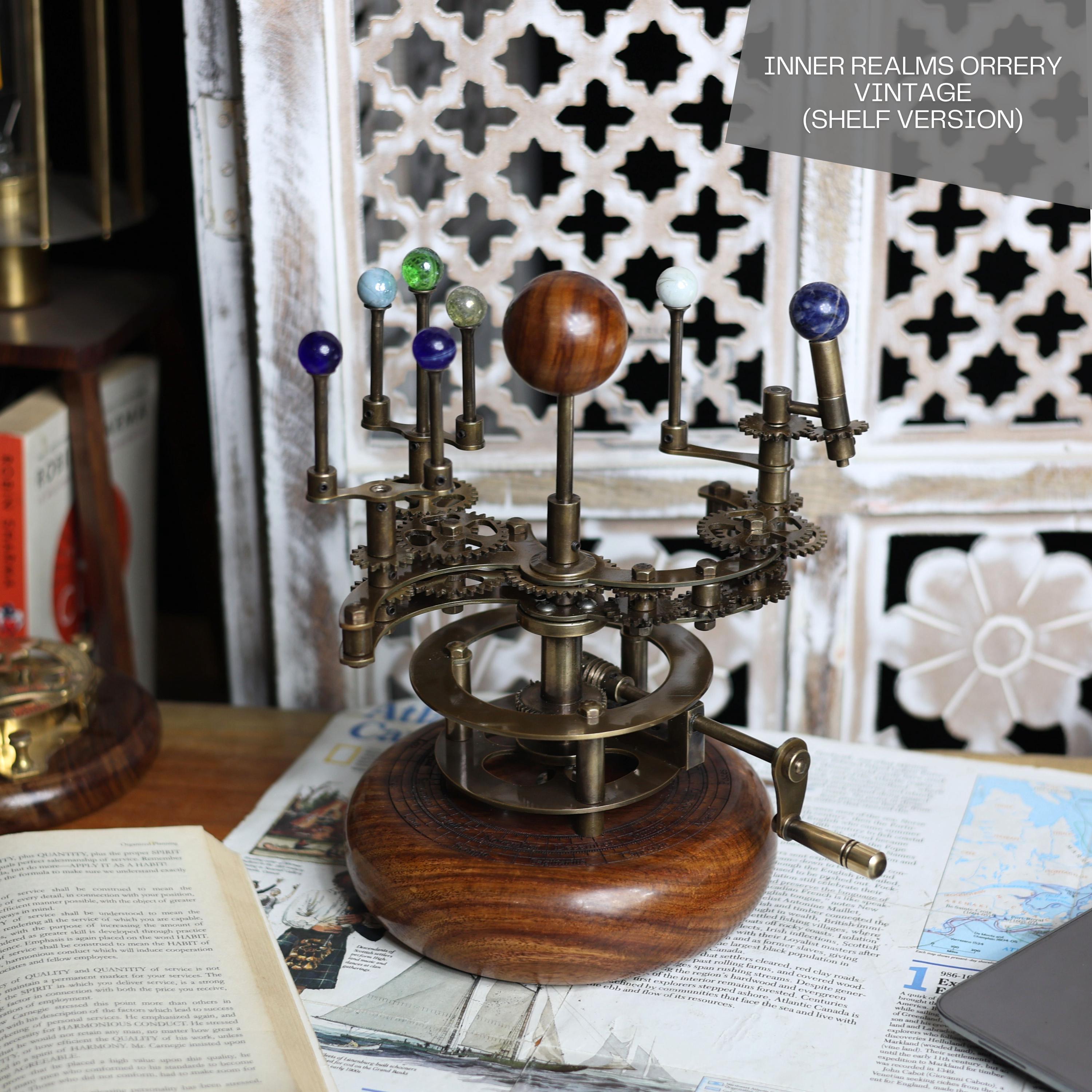 Brass Solar System Orrery, Shelf Display view 2