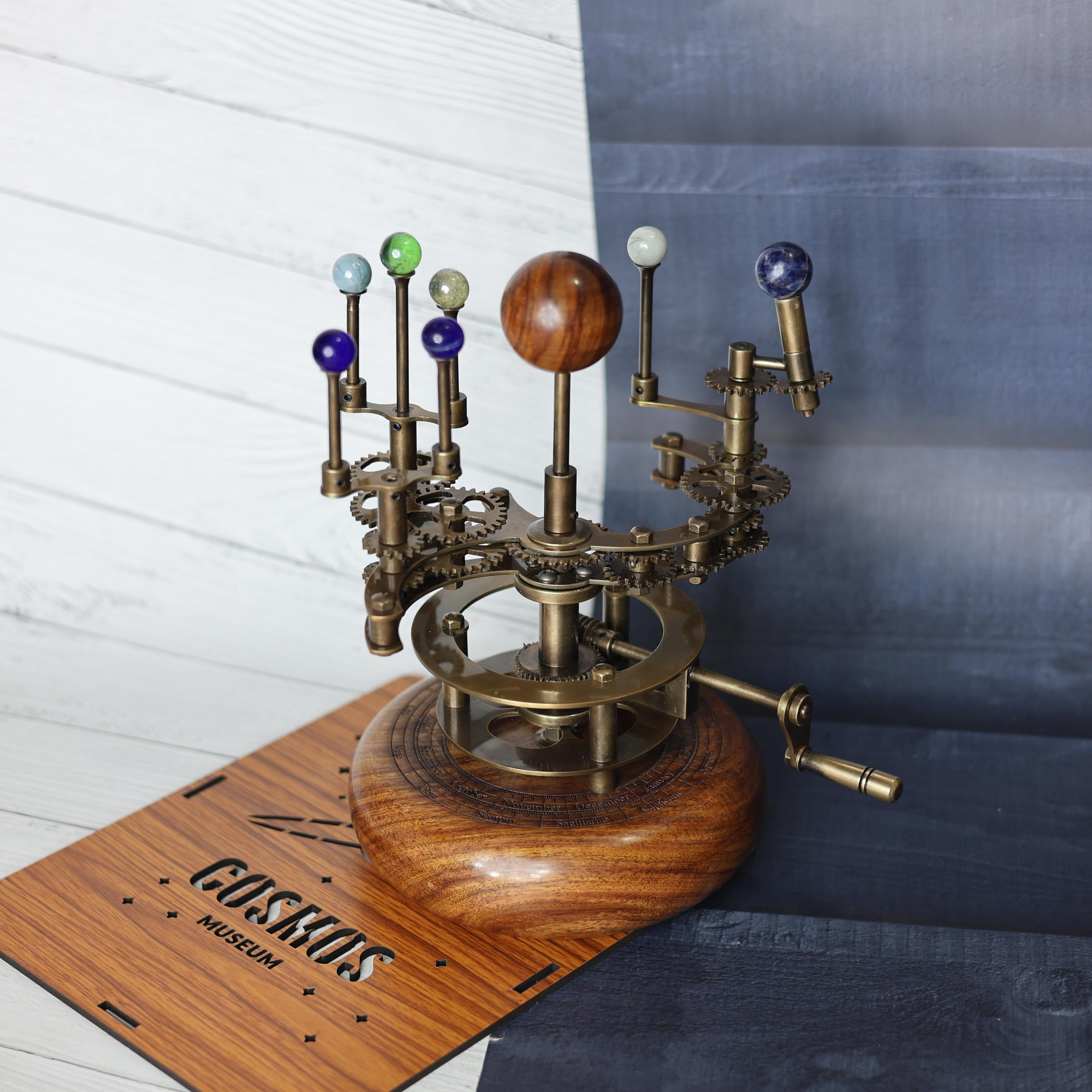 Brass Solar System Orrery, Shelf Display view 4