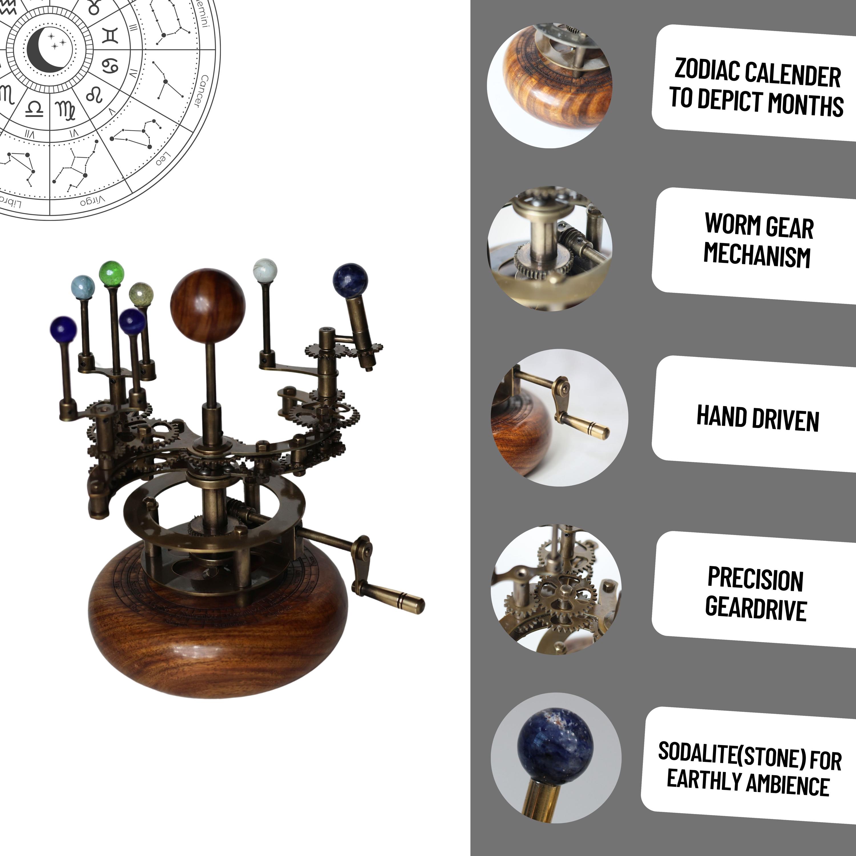 Brass Solar System Orrery, Shelf Display view 6