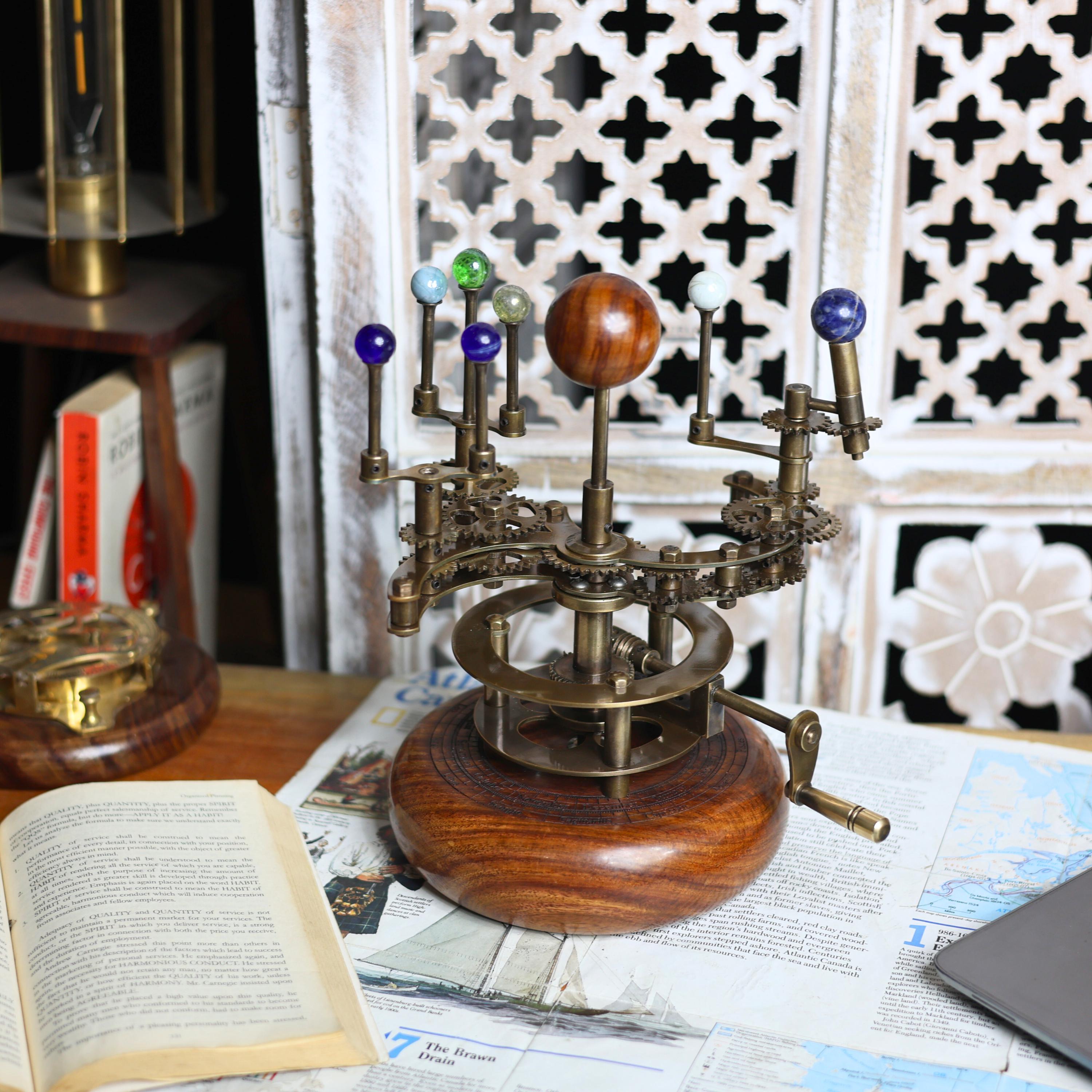 Brass Solar System Orrery, Shelf Display view 4