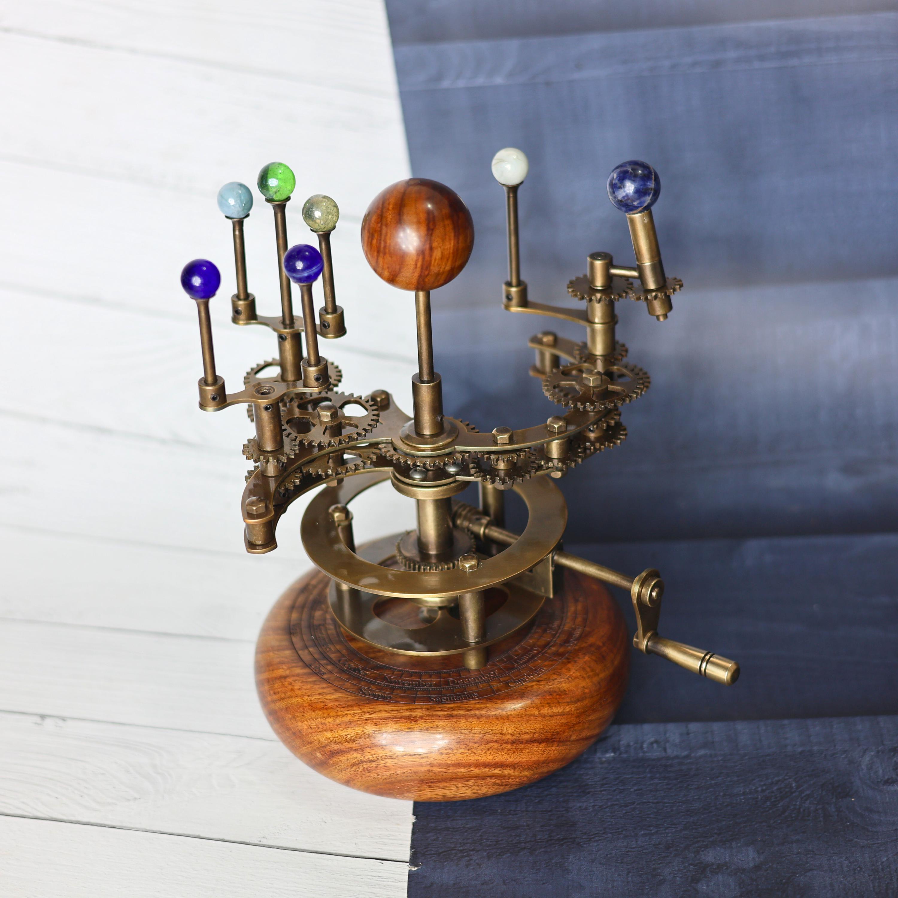 Brass Solar System Orrery, Shelf Display view 5