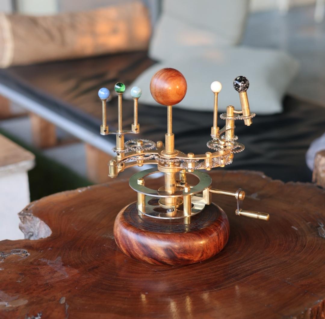 Brass Solar System Orrery, Shelf Display view 2