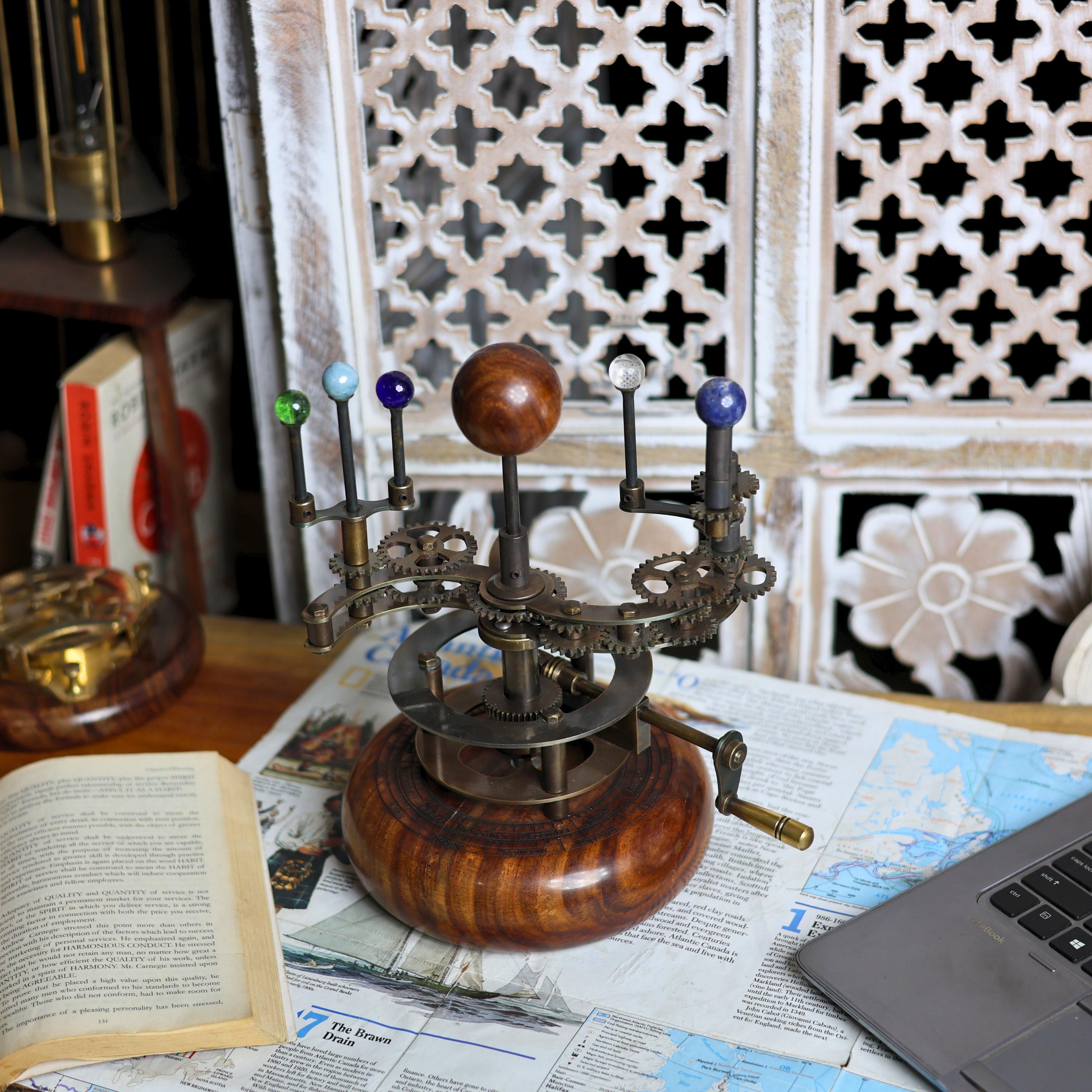 Brass Sun-Earth-Moon Tellurion, Shelf Model view 2