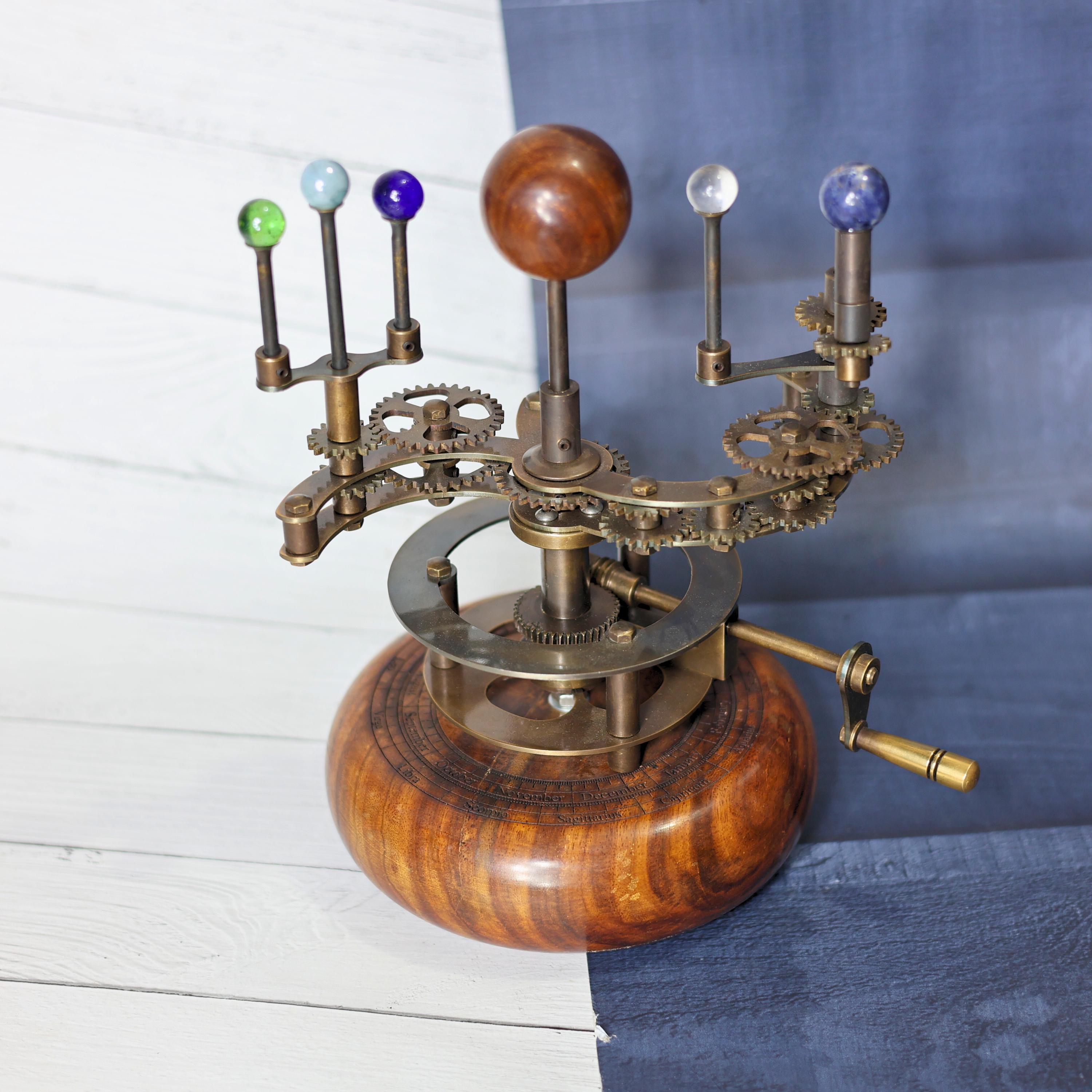 Brass Sun-Earth-Moon Tellurion, Shelf Model view 3