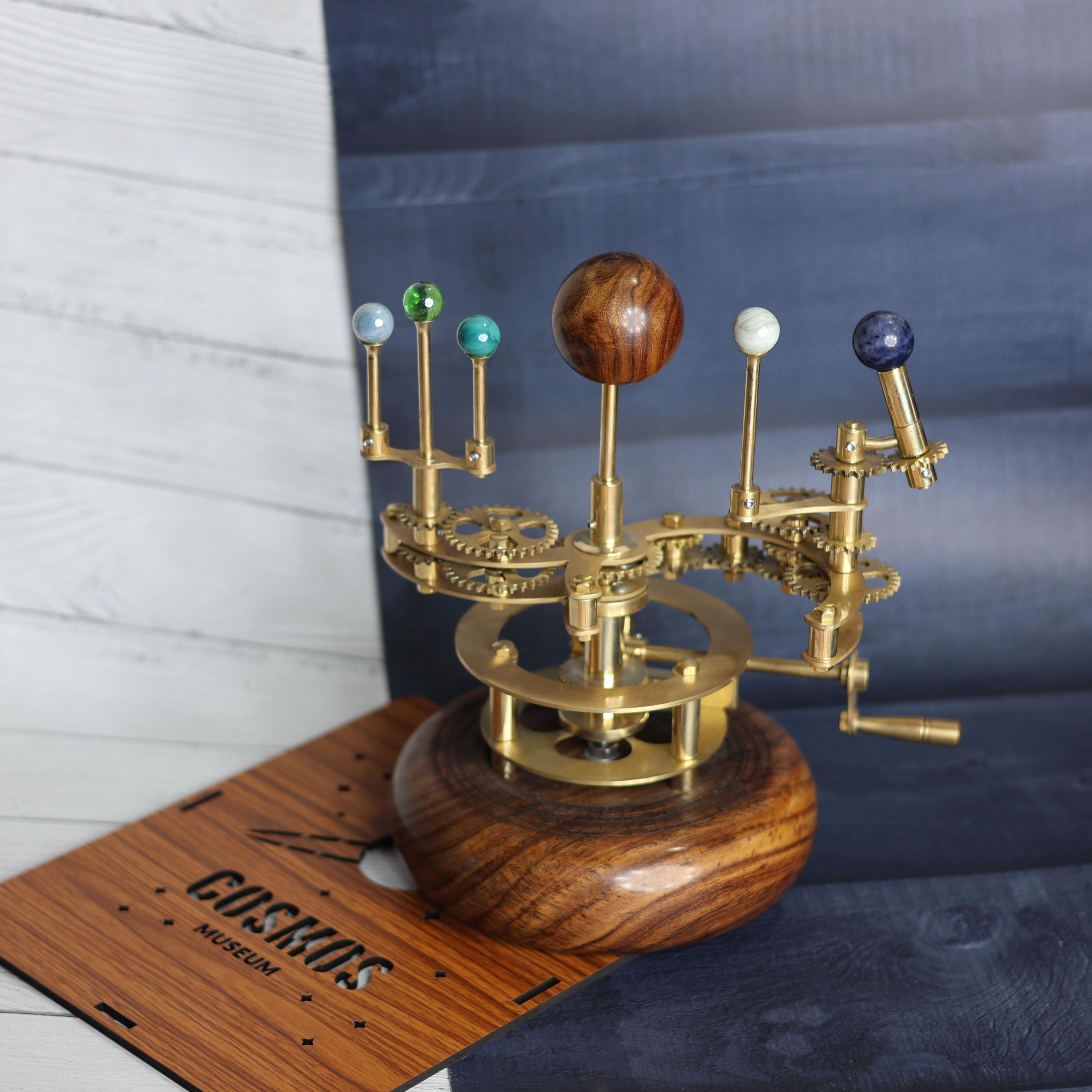 Brass Solar System Orrery, Shelf Display view 2