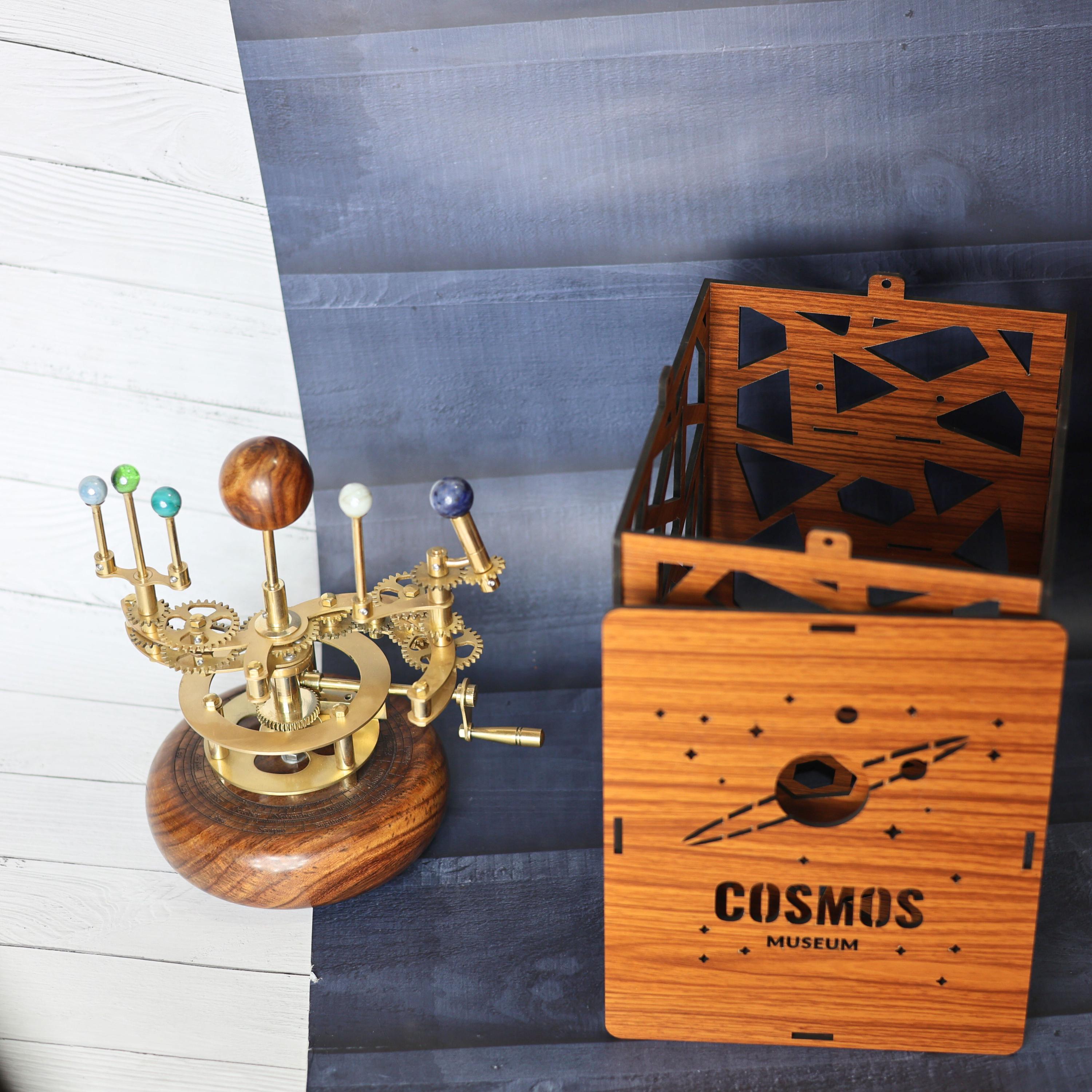 Brass Solar System Orrery, Shelf Display view 3