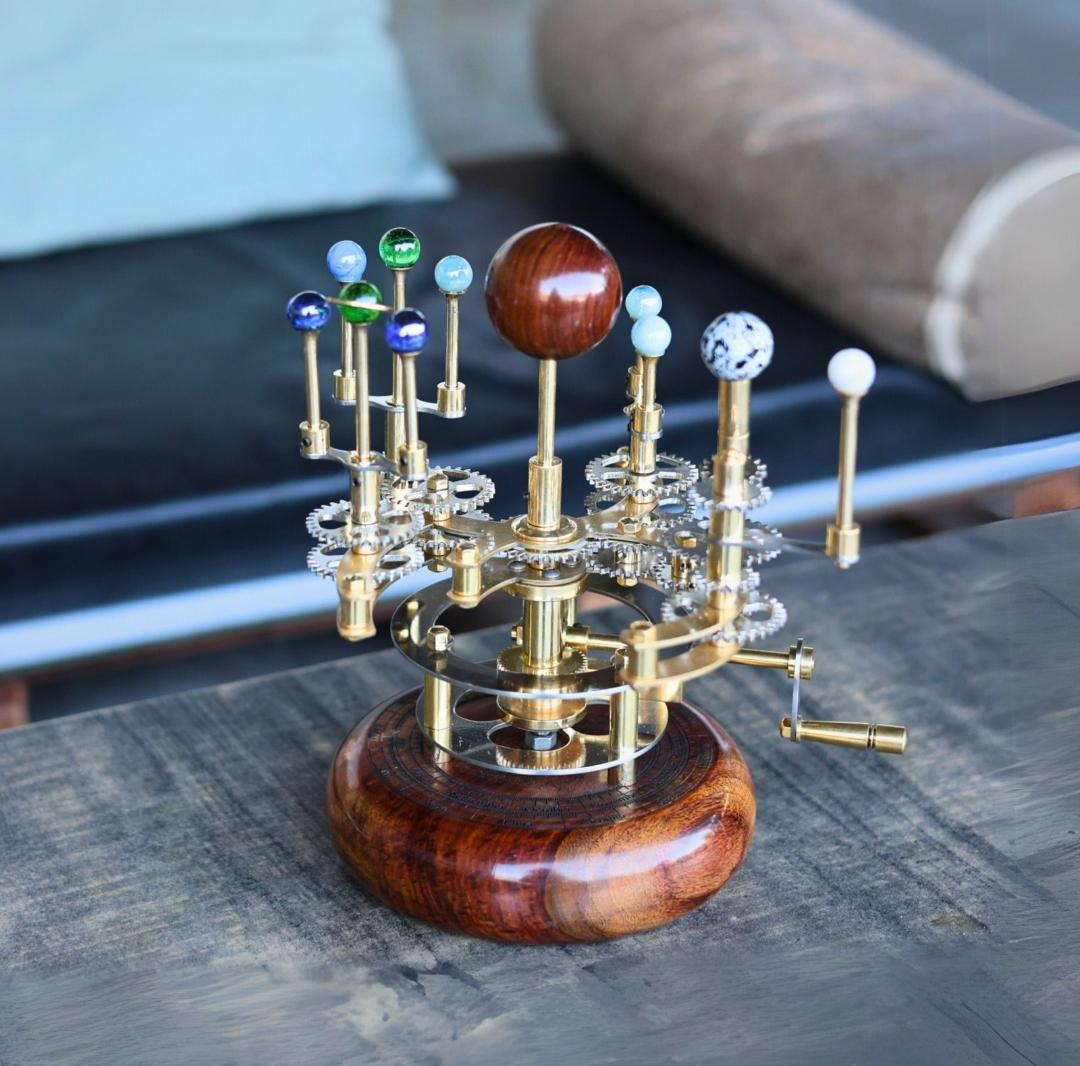 Brass Solar System Orrery, Shelf Display view 2