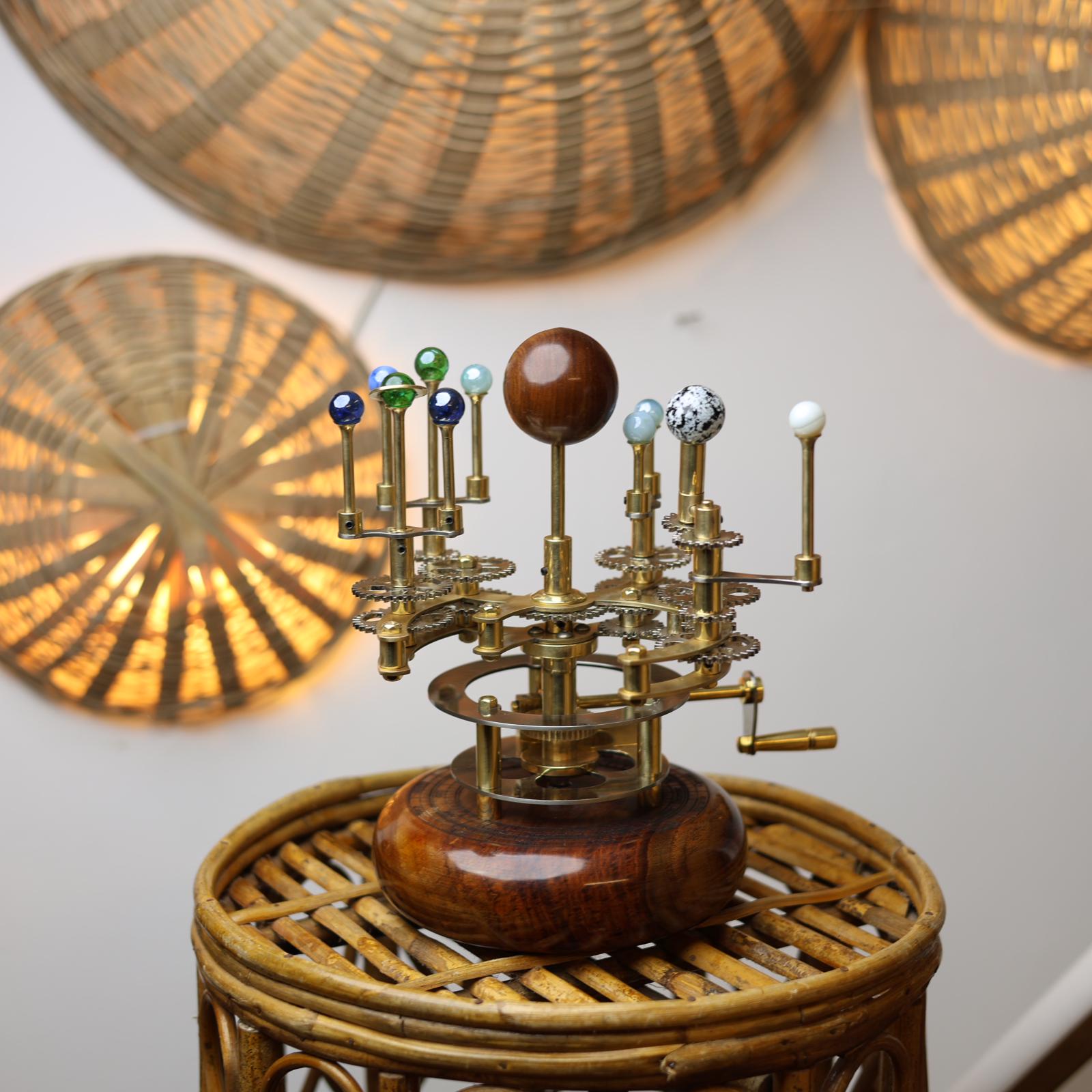 Brass Solar System Orrery, Shelf Display view 2