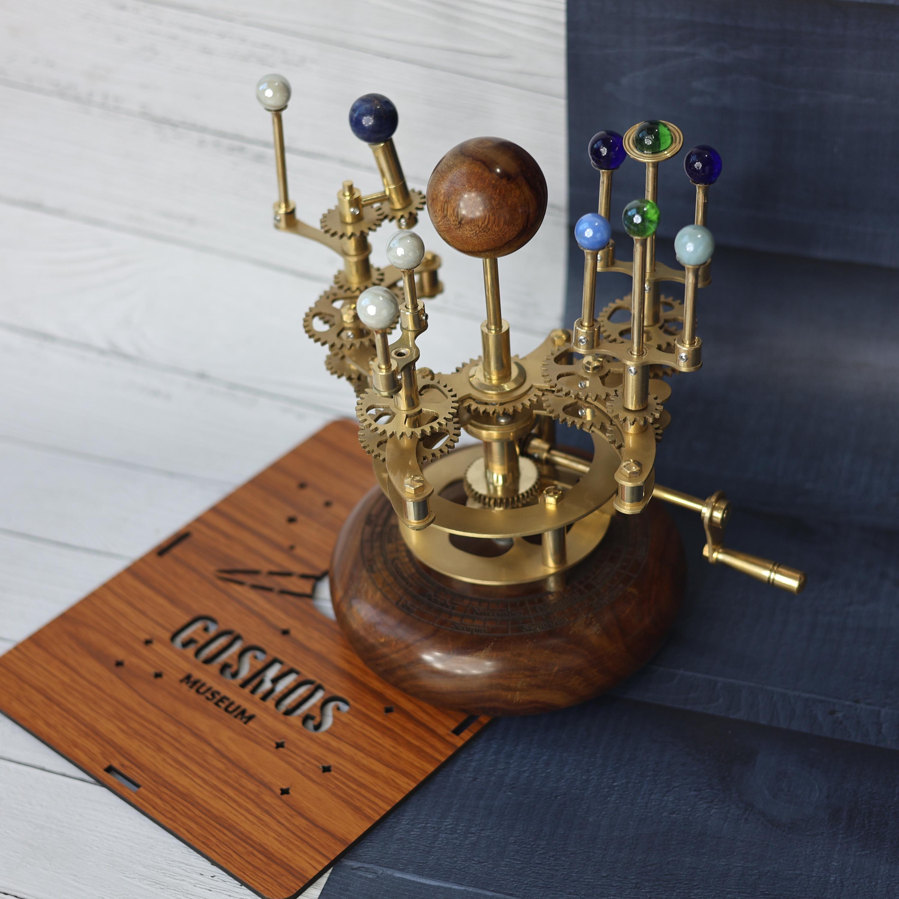 Brass Solar System Orrery, Shelf Display view 2