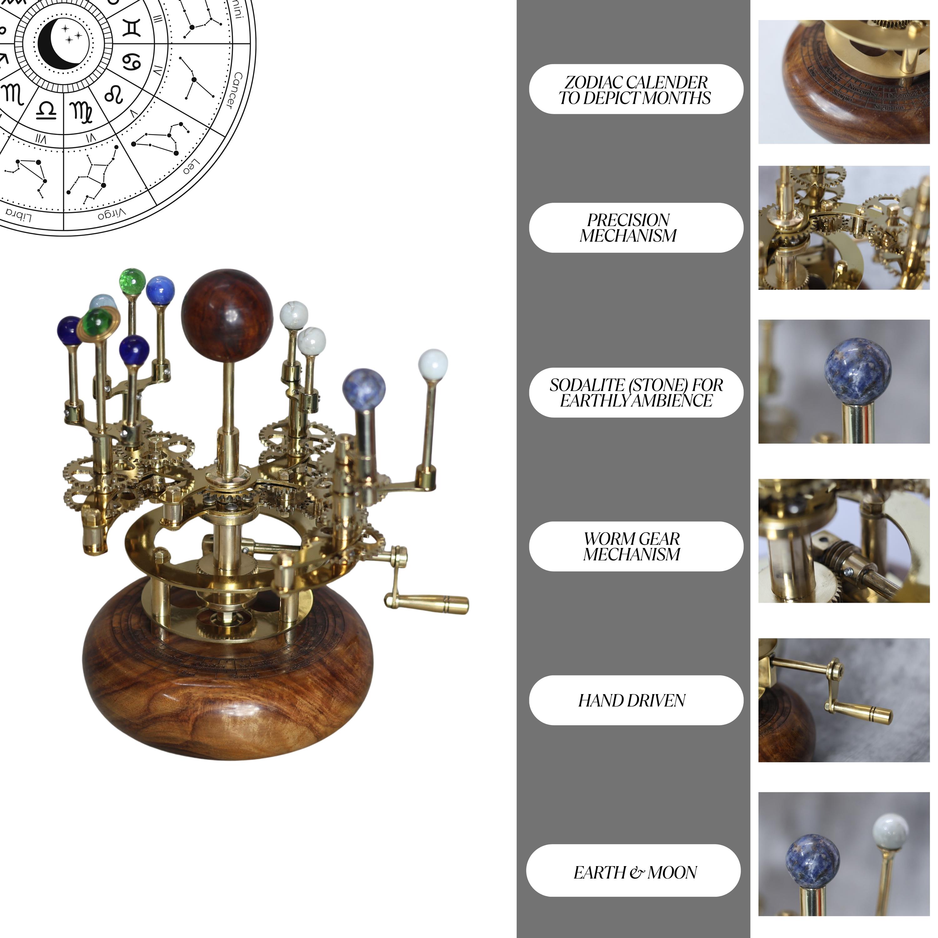 Brass Solar System Orrery, Shelf Display view 6