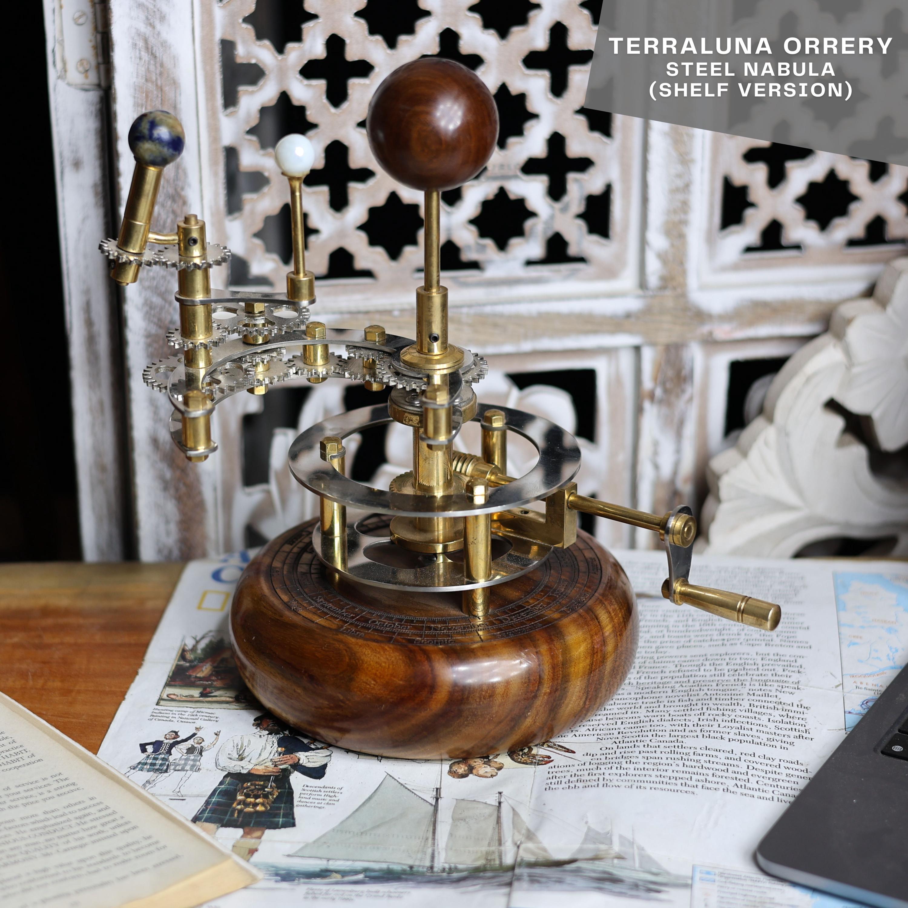 Brass Solar System Orrery, Shelf Display view 3