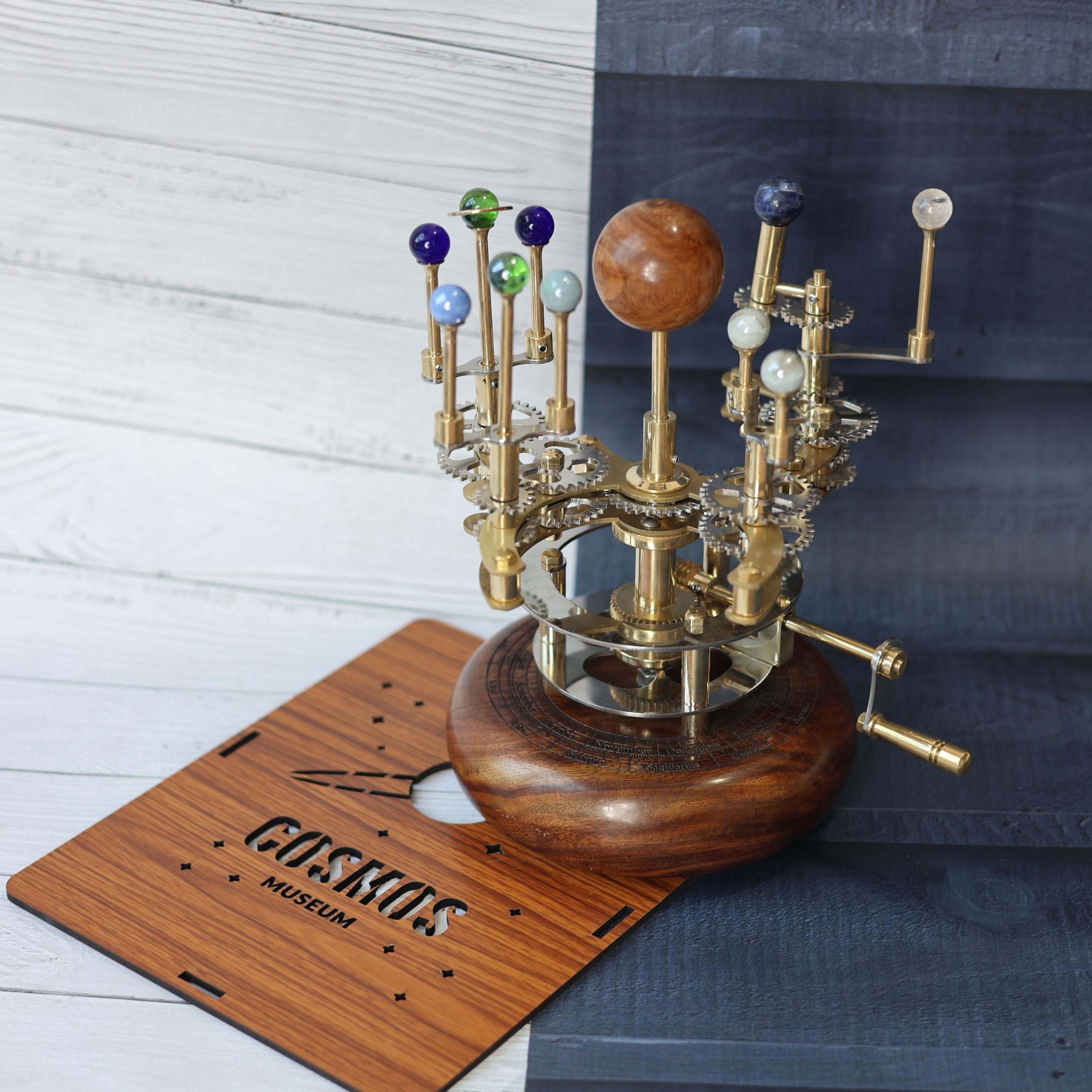 French Antique-Style Brass Orrery, Shelf Model view 5