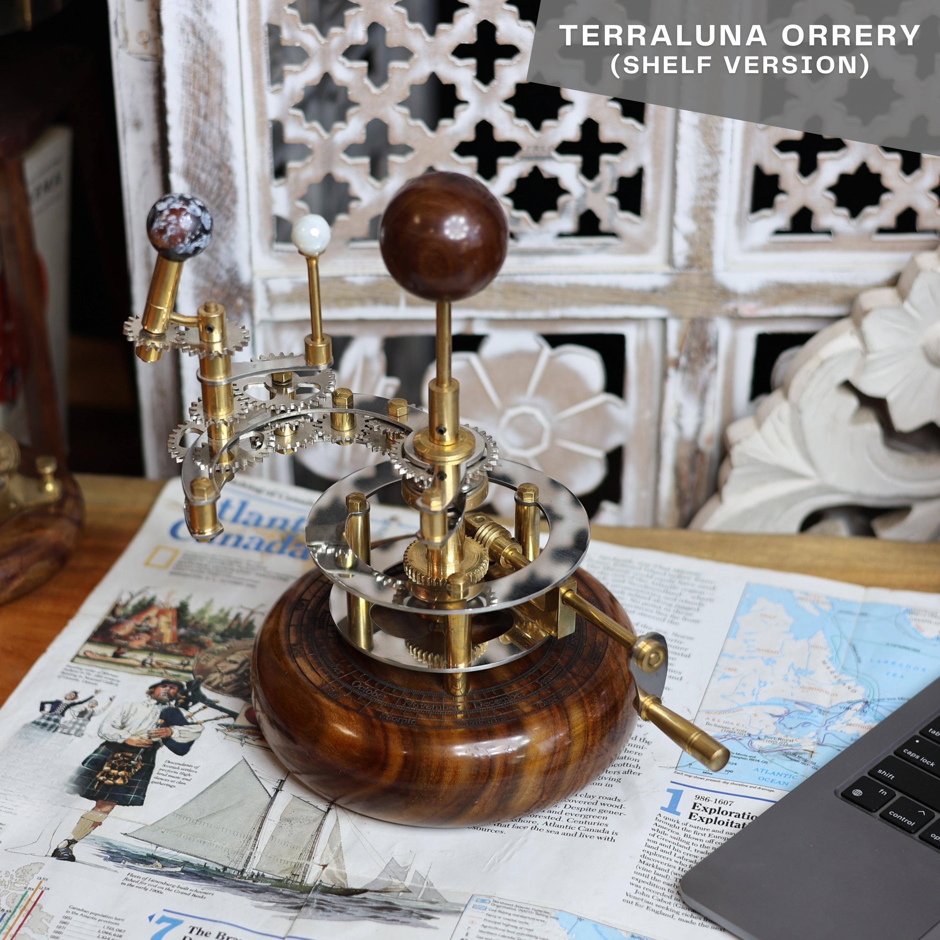 Brass Solar System Orrery, Shelf Display view 3