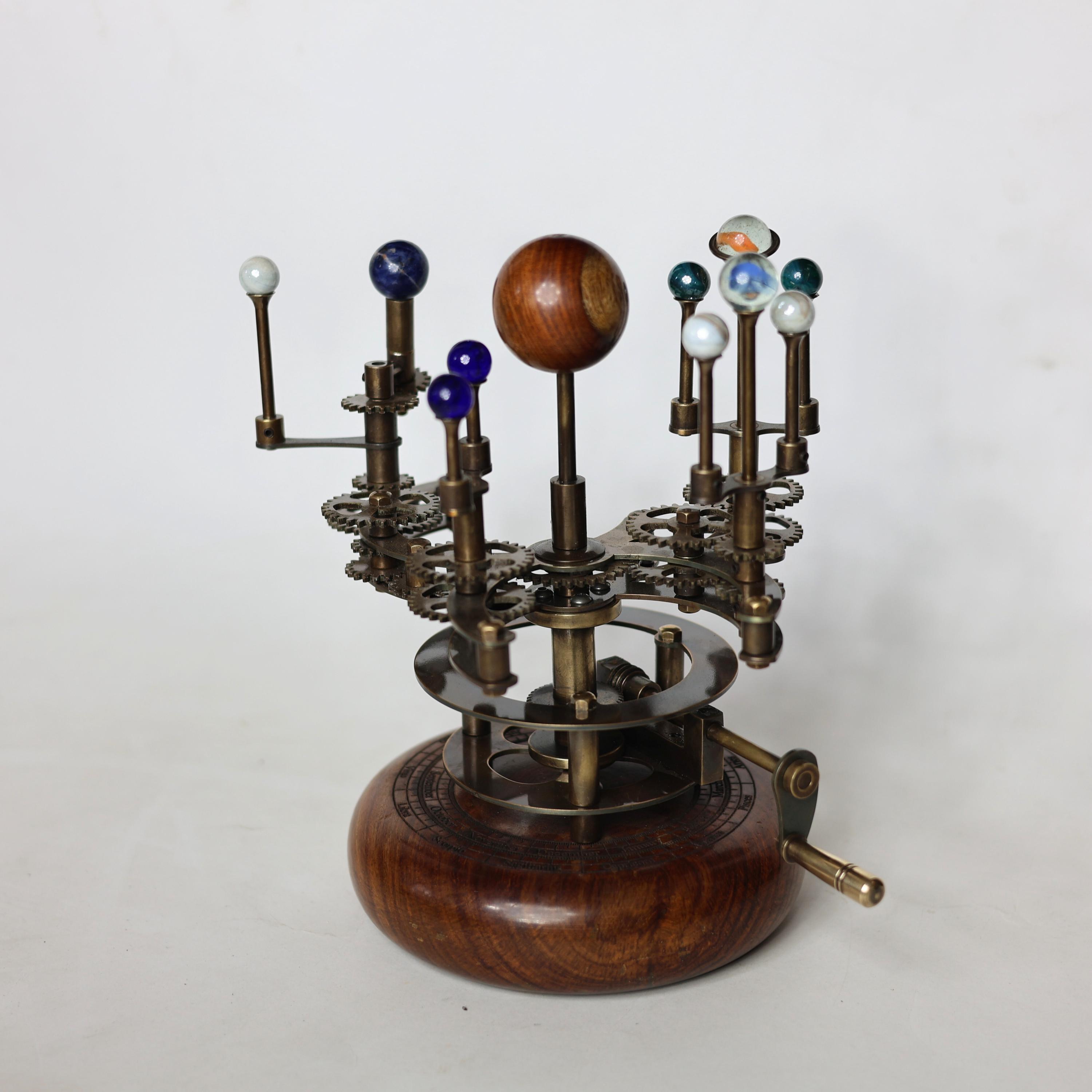 Brass Solar System Orrery, Shelf Display view 2