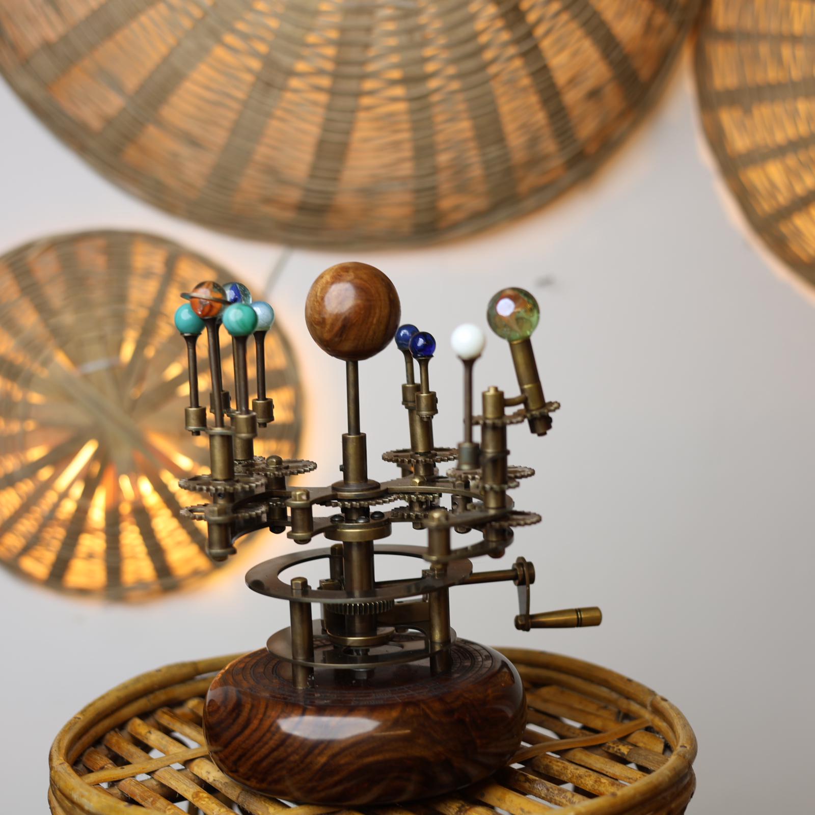 French Antique-Style Brass Orrery, Shelf Model view 2