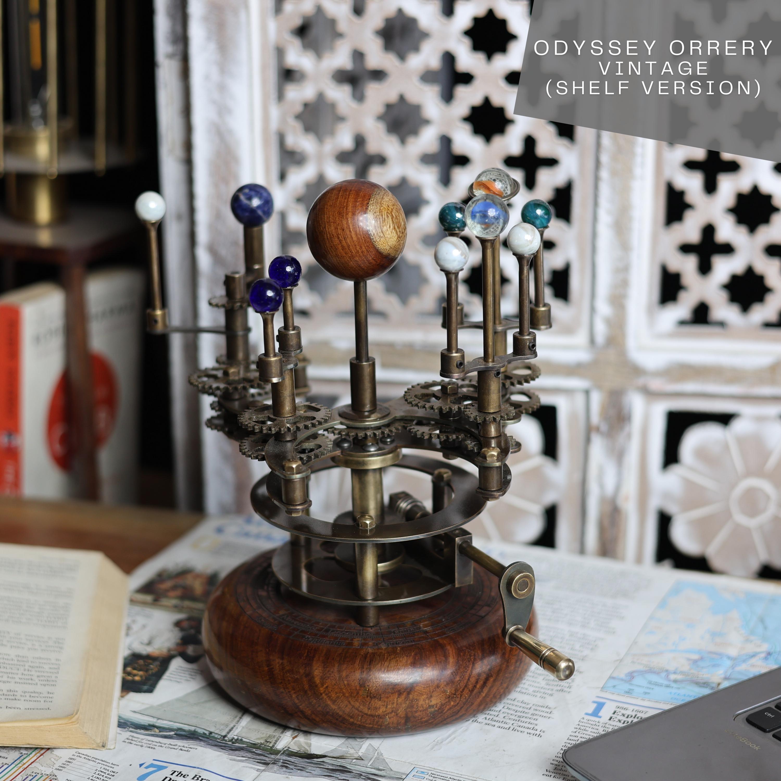 French Antique-Style Brass Orrery, Shelf Model view 5