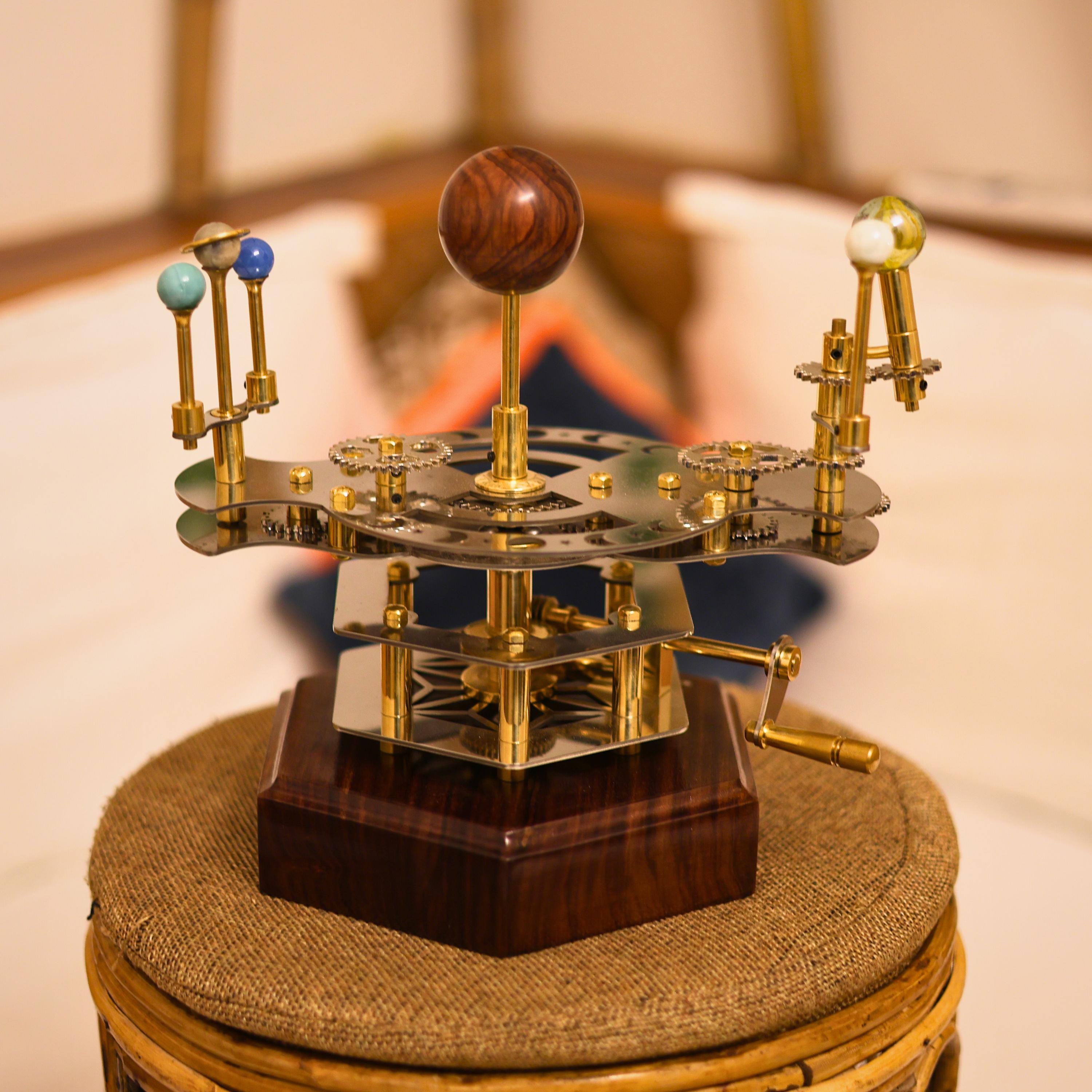 French Antique-Style Brass Orrery, Shelf Model view 6