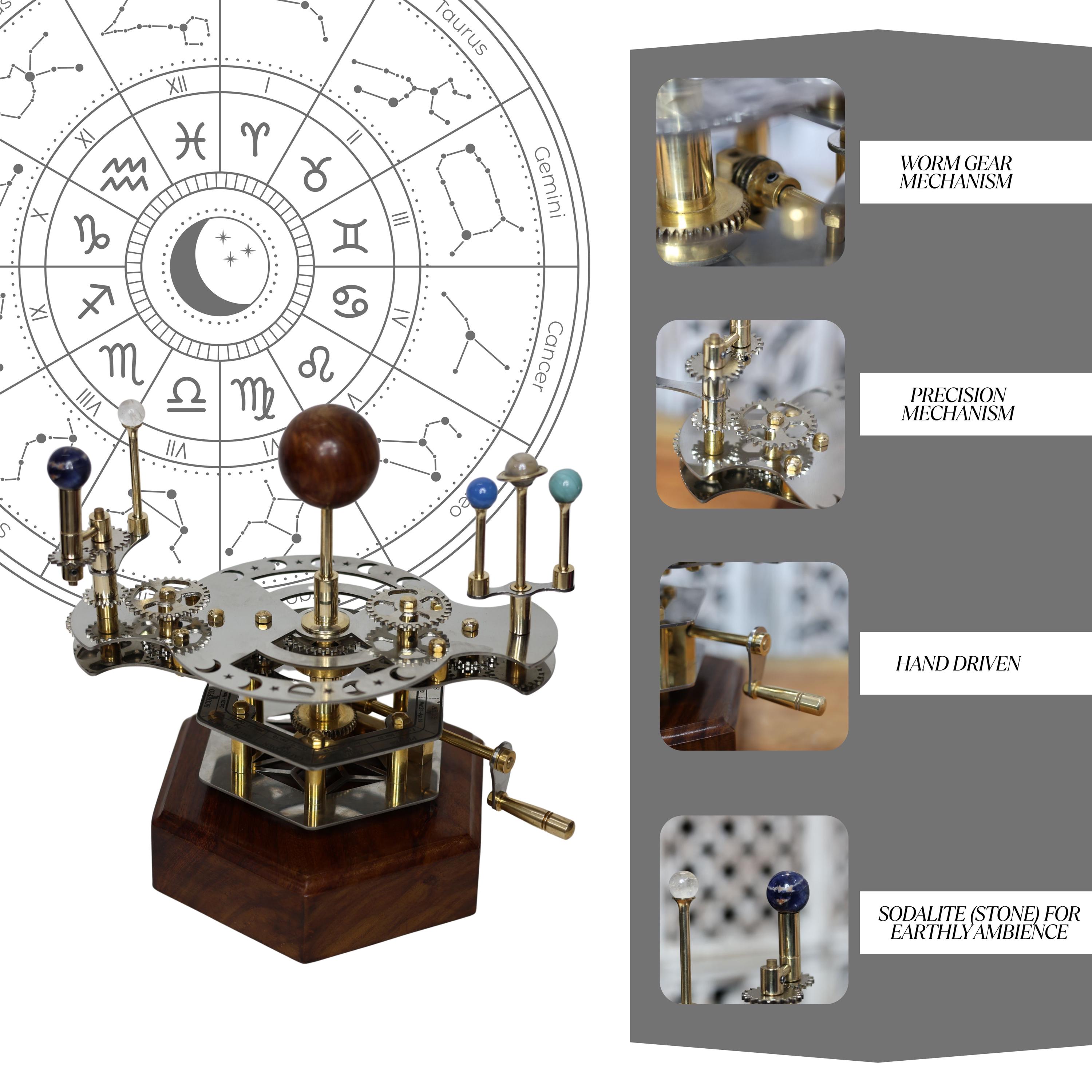French Antique-Style Brass Orrery, Shelf Model view 6