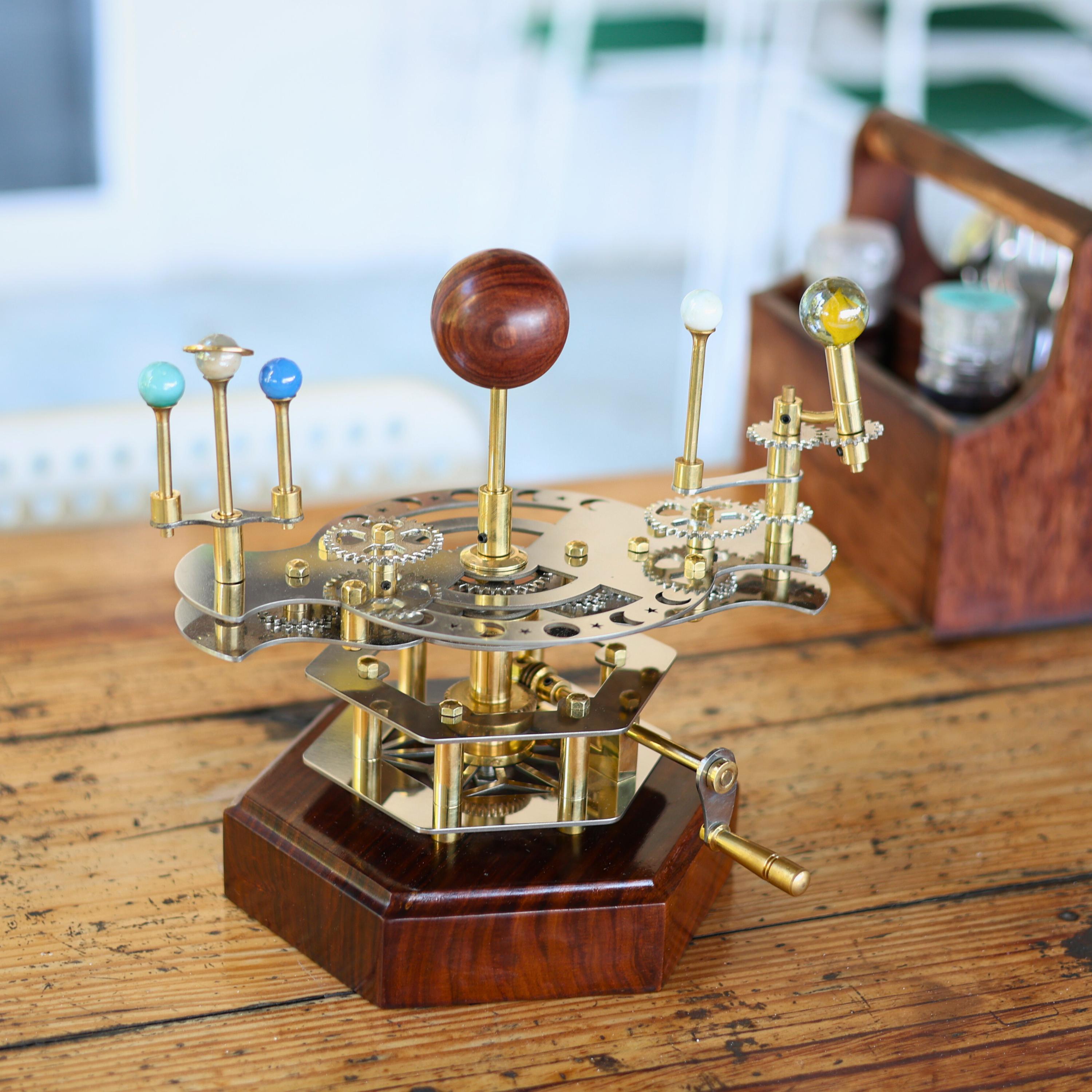 Brass Solar System Orrery, Shelf Display view 2