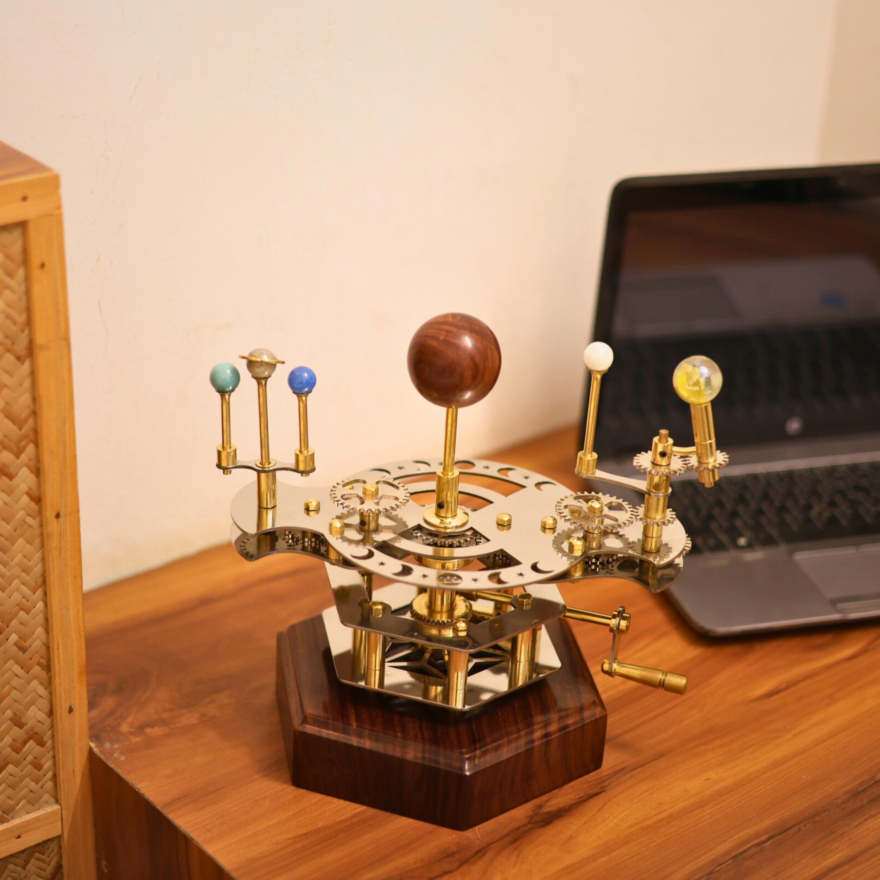 Brass Solar System Orrery, Shelf Display view 4