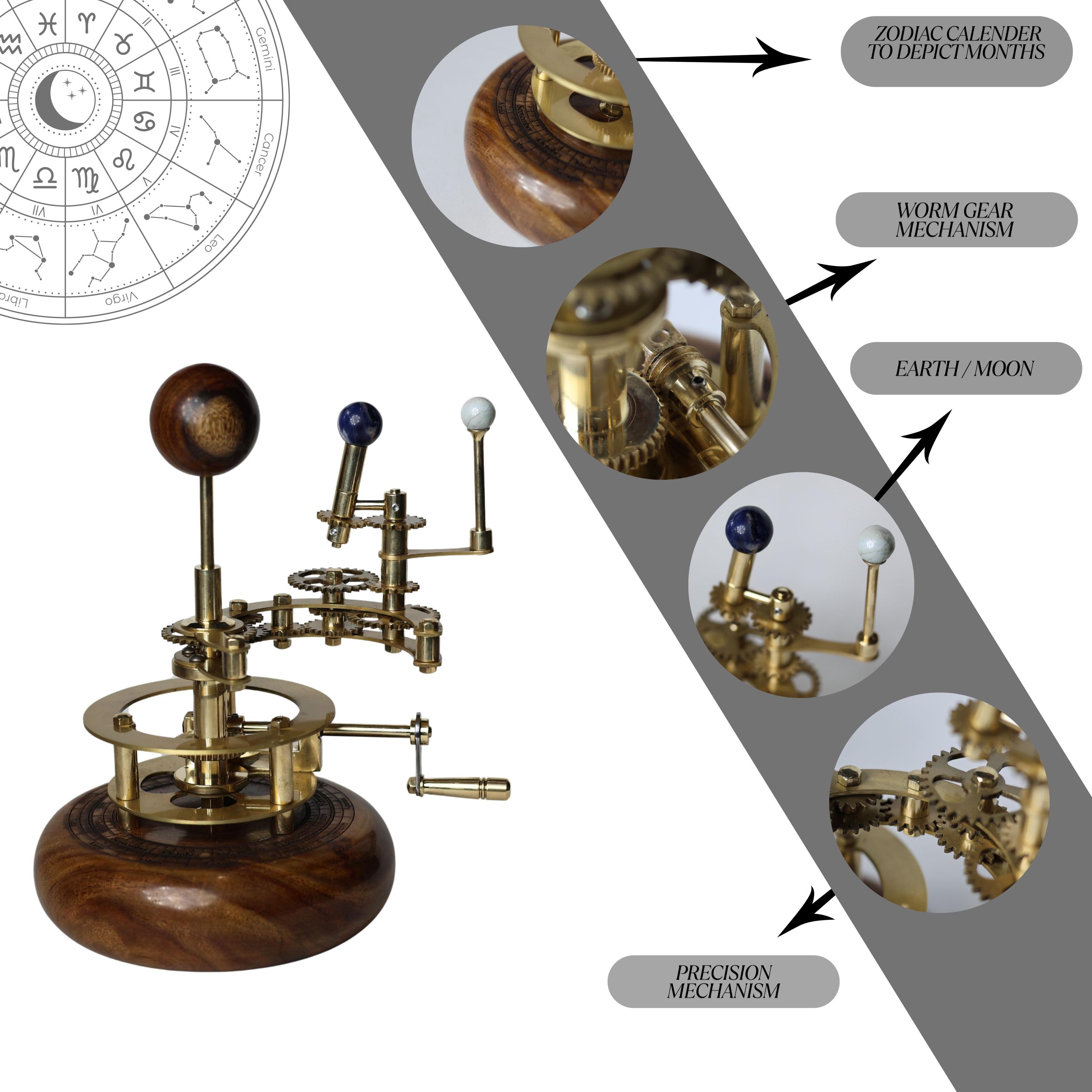 Steampunk-Style Brass Orrery, Shelf Model view 5