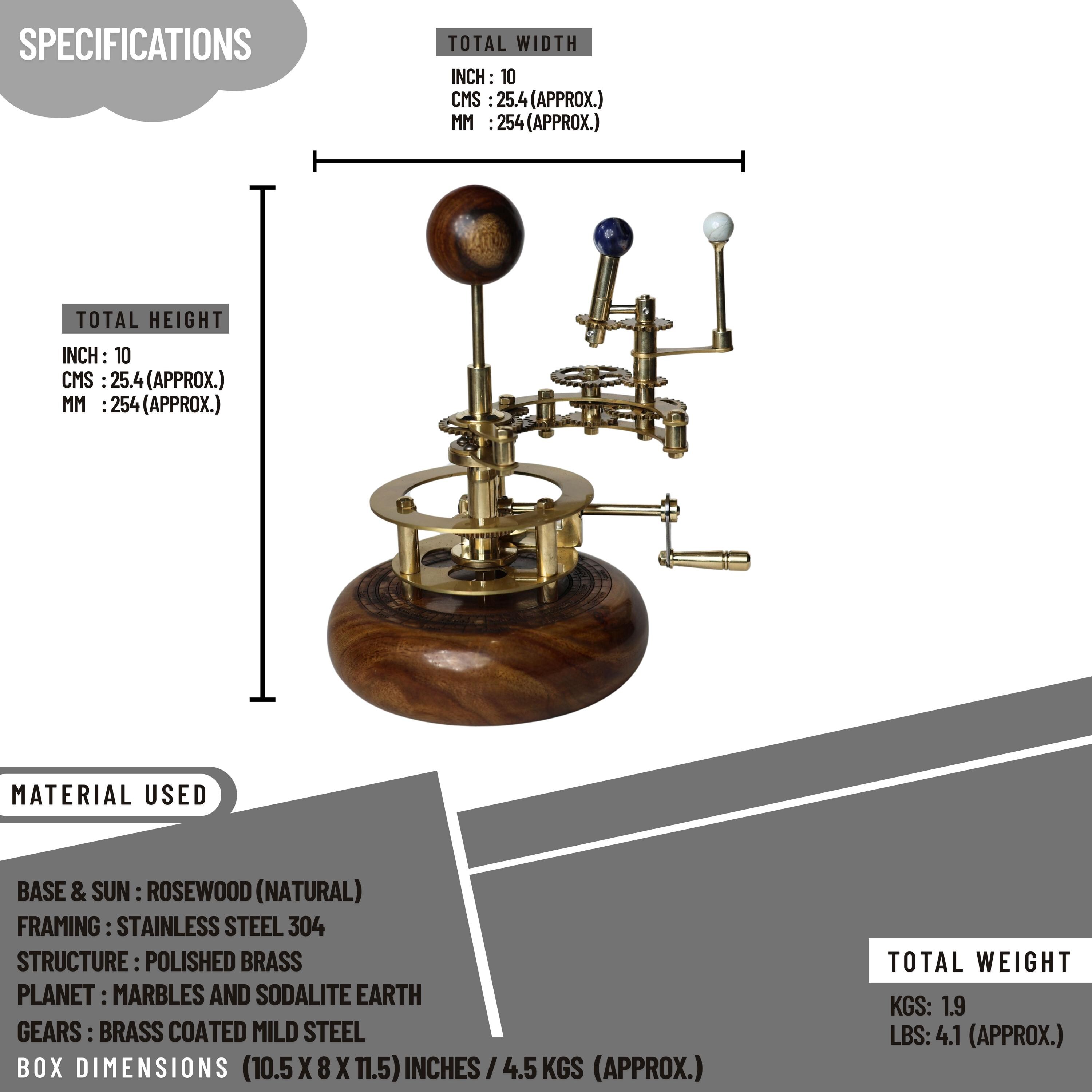 Steampunk-Style Brass Orrery, Shelf Model view 6