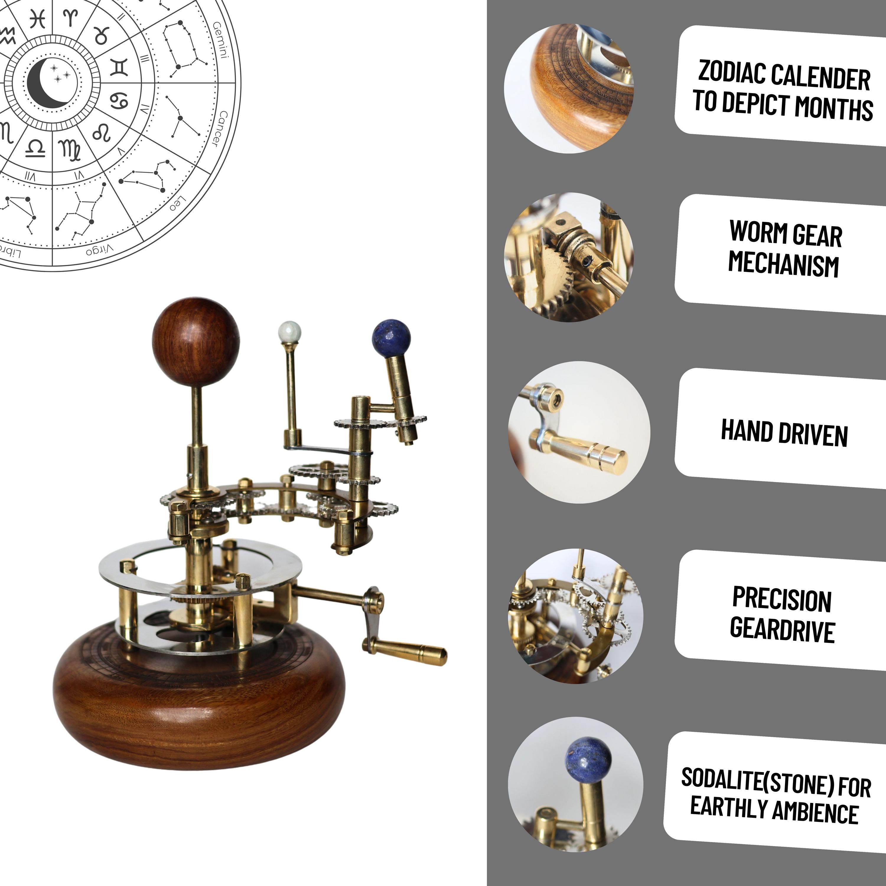 Brass Solar System Orrery, Shelf Display view 3