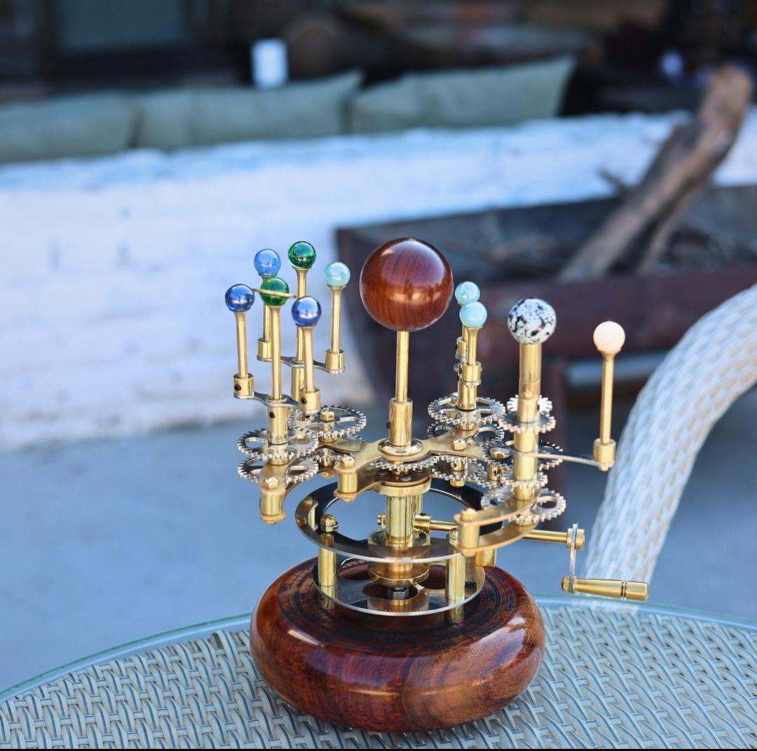Royal-Finish Brass Solar System Orrery, Shelf view 2