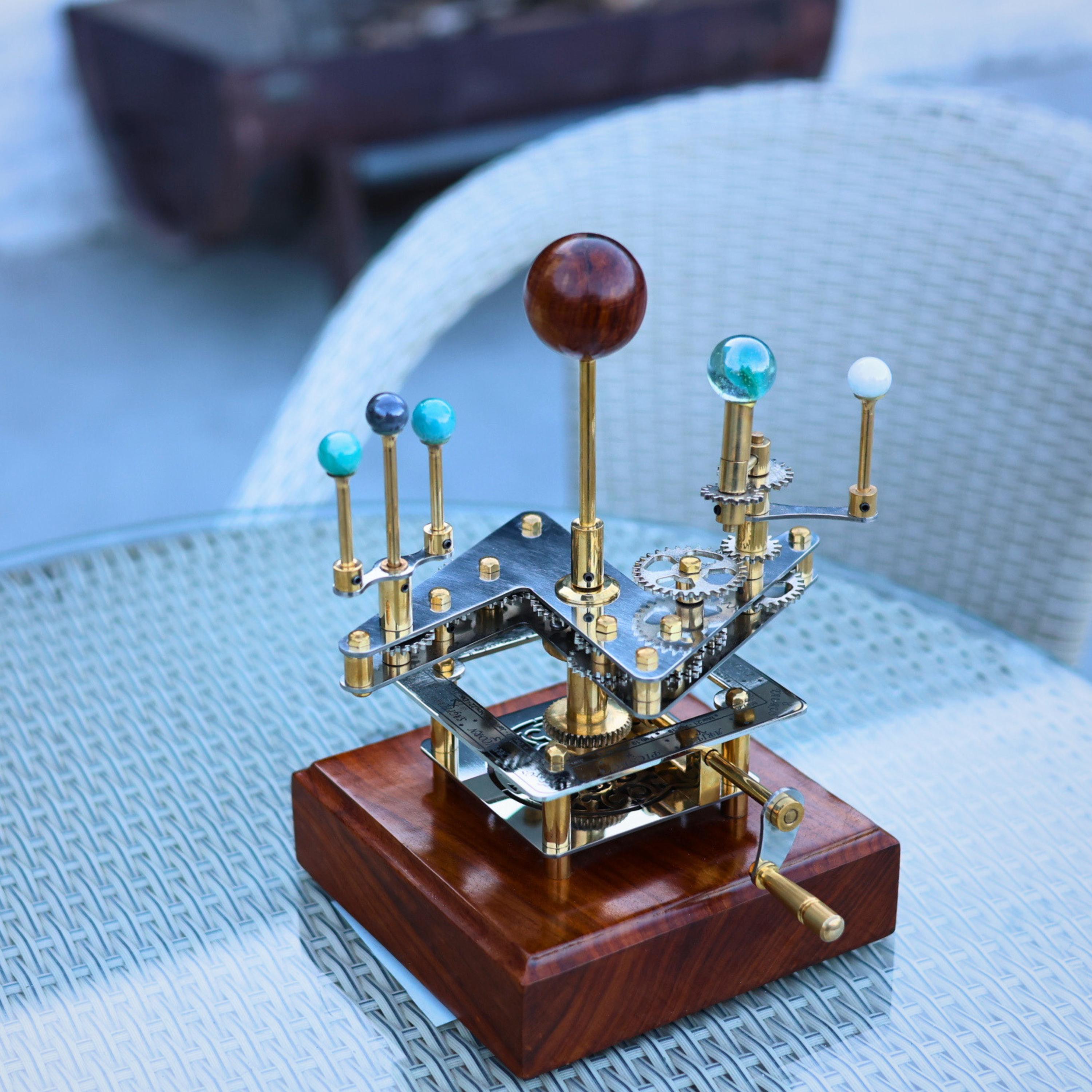 Brass Solar System Orrery, Shelf Display view 2