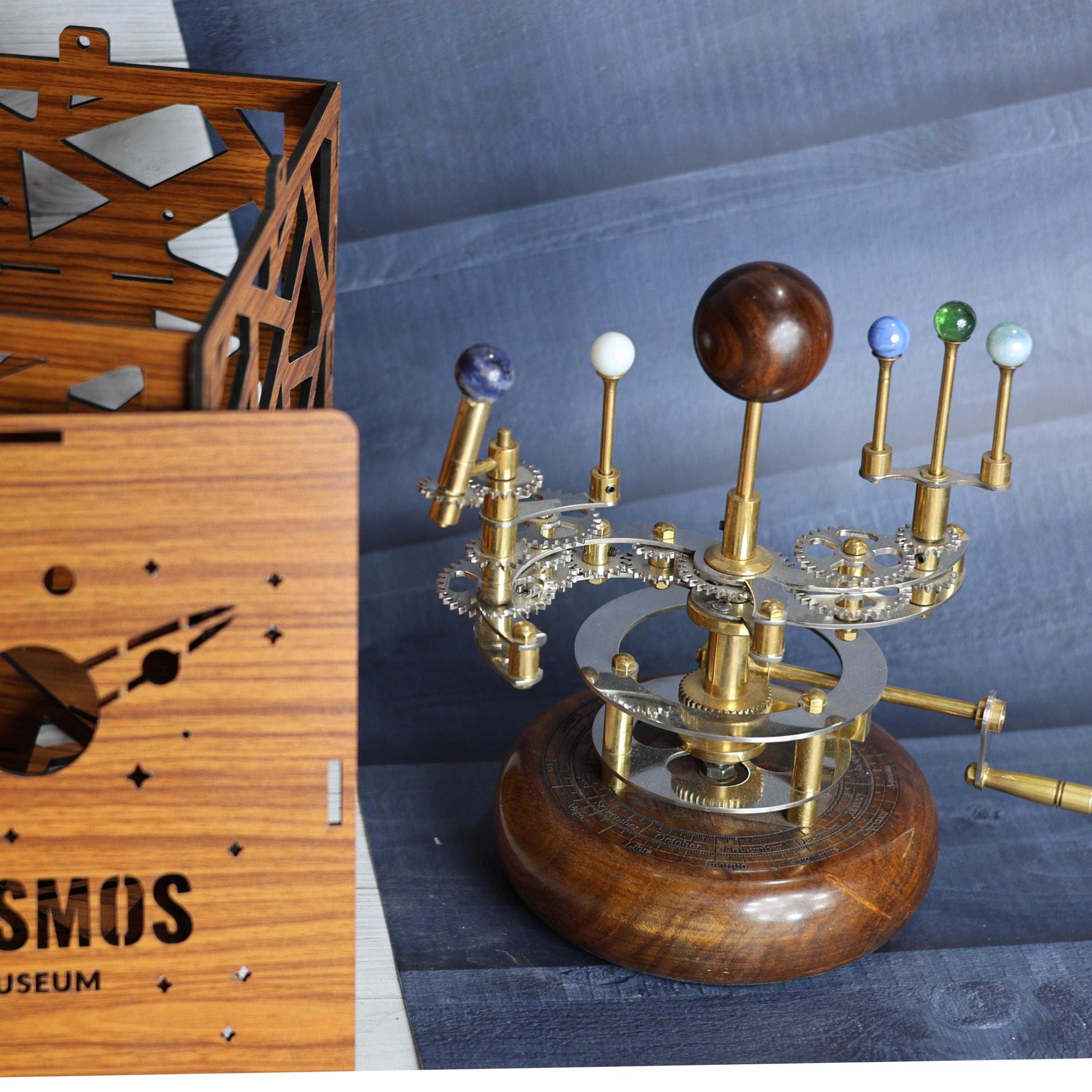 Brass Solar System Orrery, Shelf Display view 3