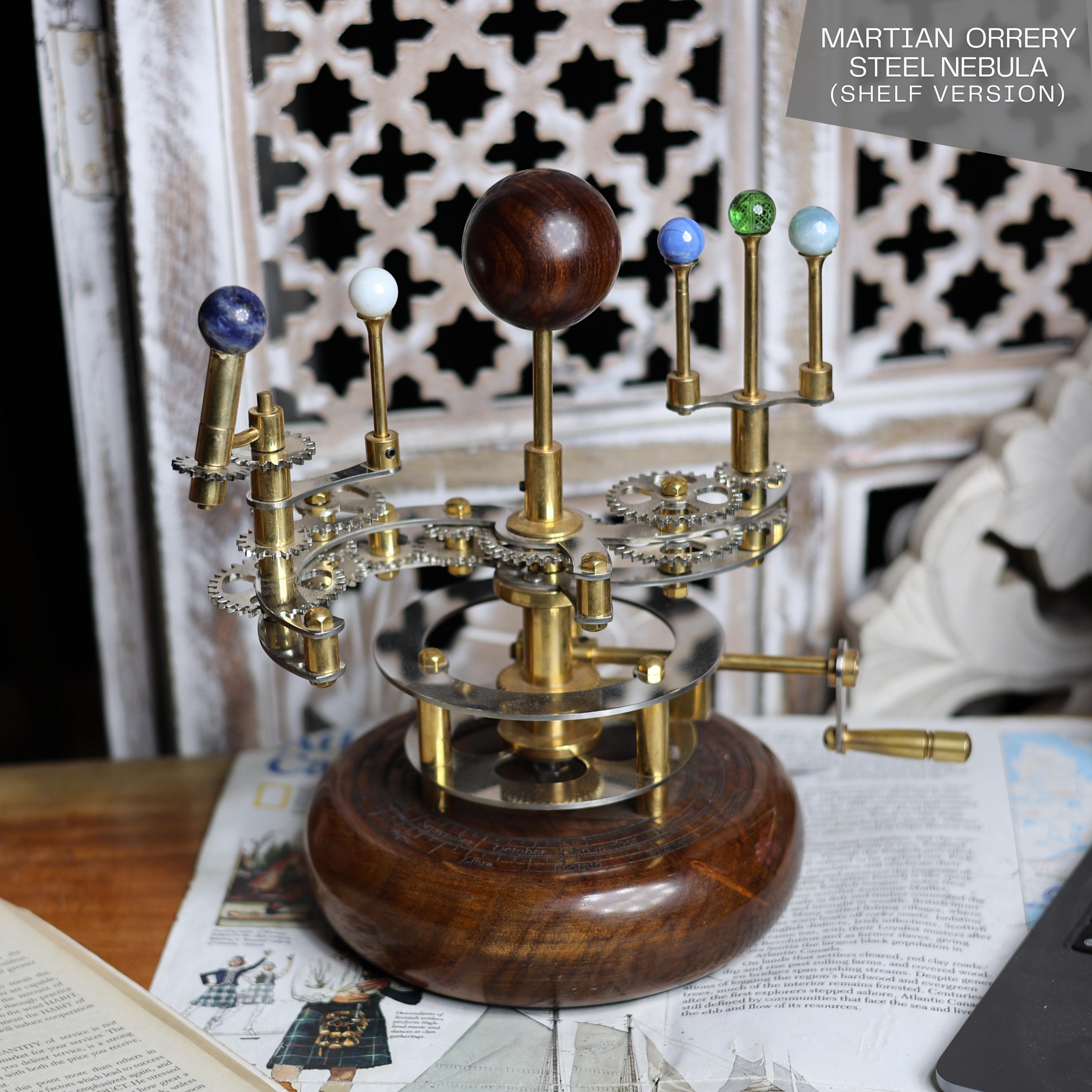 Brass Solar System Orrery, Shelf Display view 3