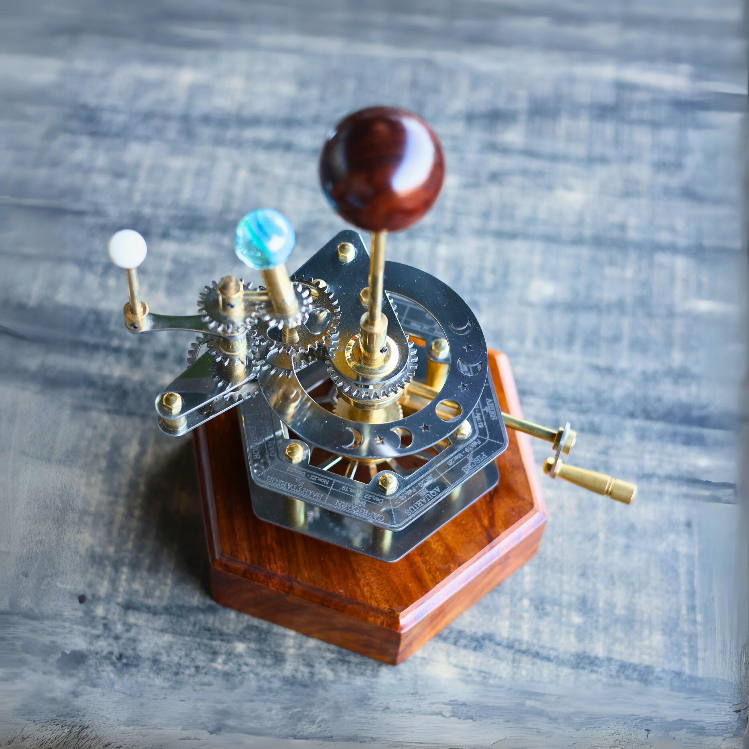 Brass Solar System Orrery, Shelf Display view 5