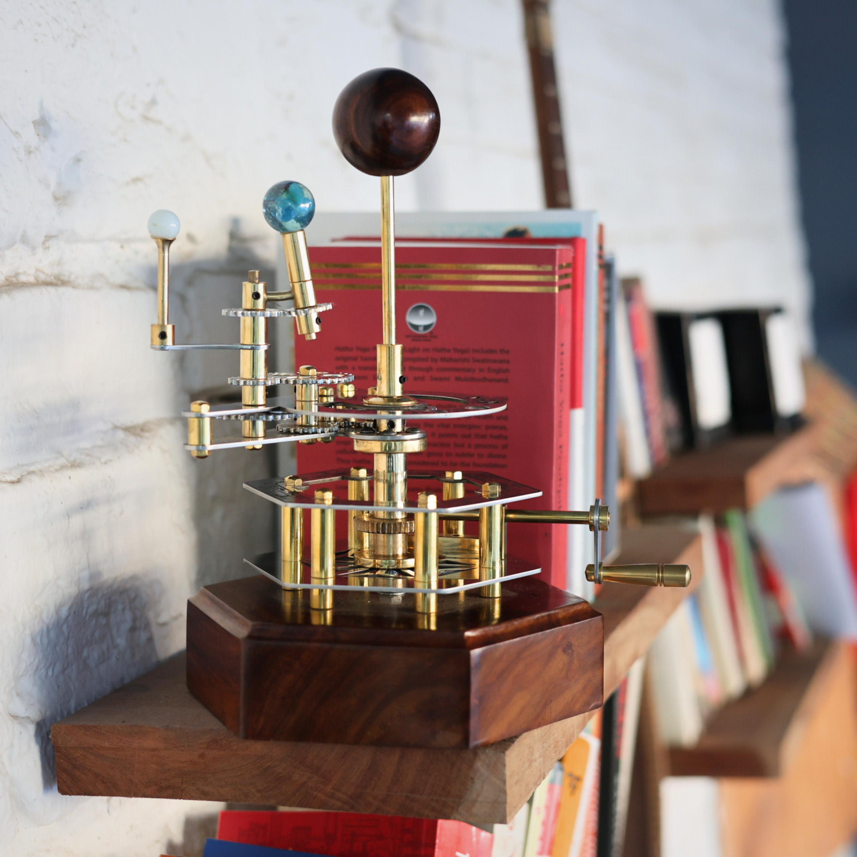 Brass Solar System Orrery, Shelf Display view 5