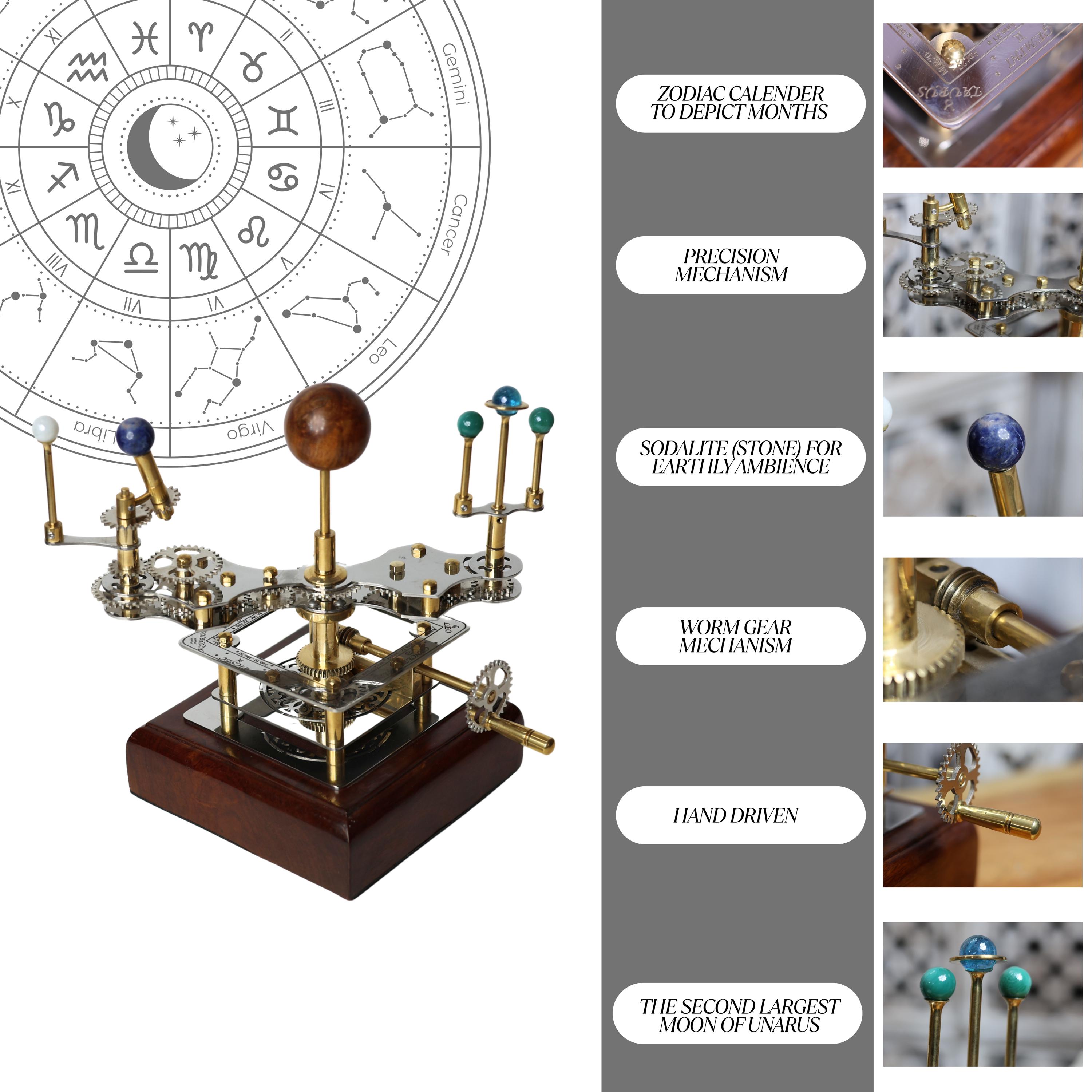 Brass Solar System Orrery, Shelf Display view 3