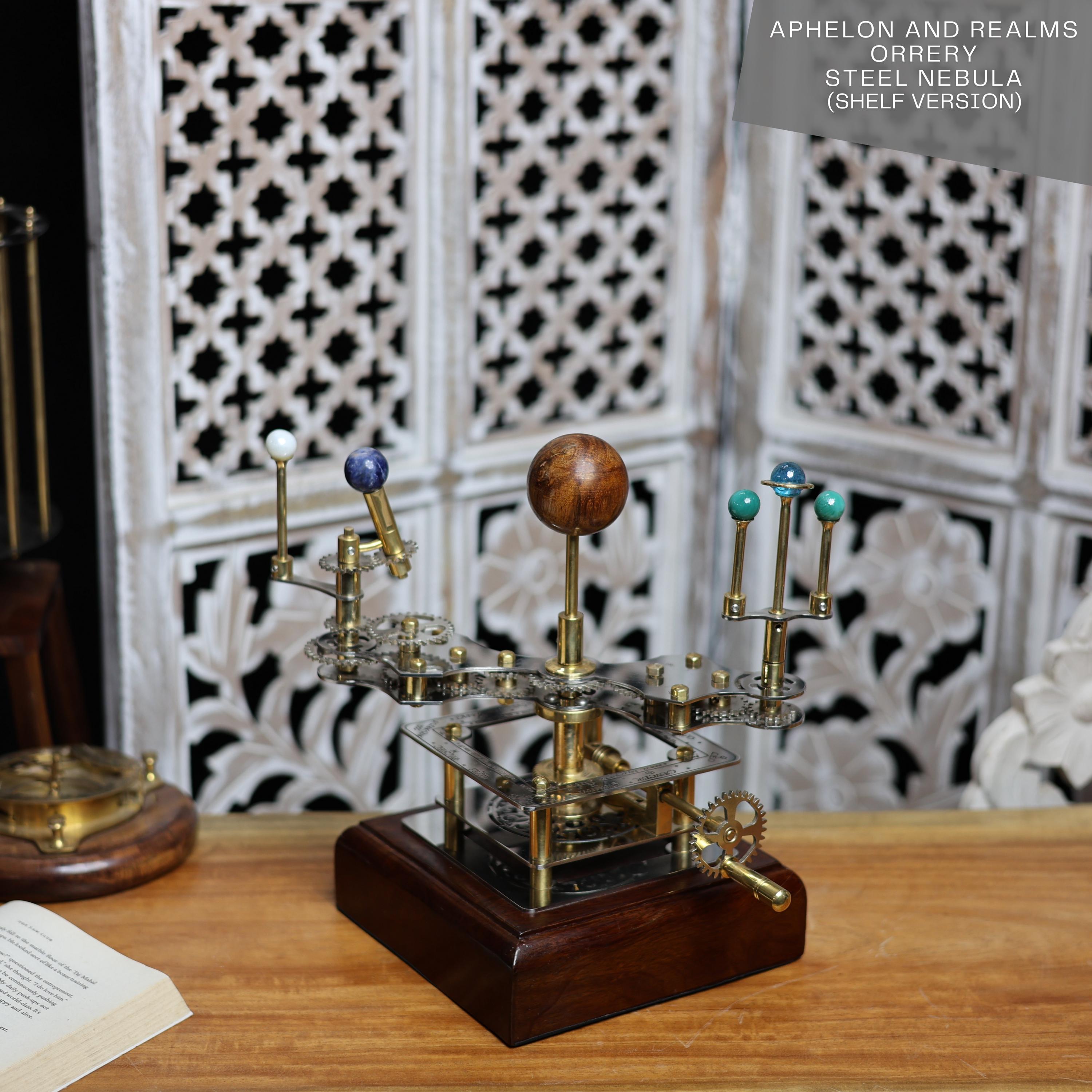 Steampunk-Style Brass Orrery, Shelf Model view 2