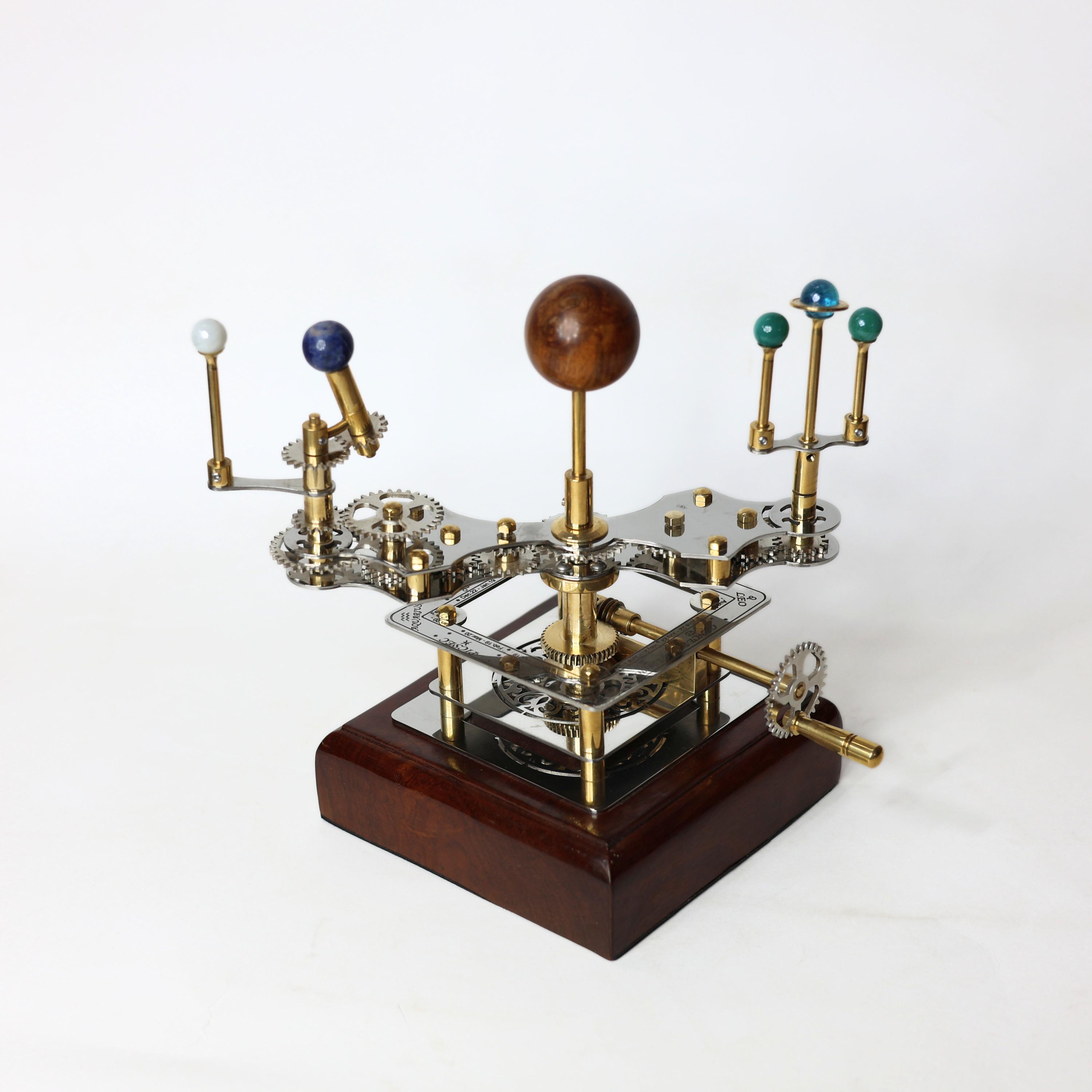 French Antique-Style Brass Orrery, Shelf Model view 3
