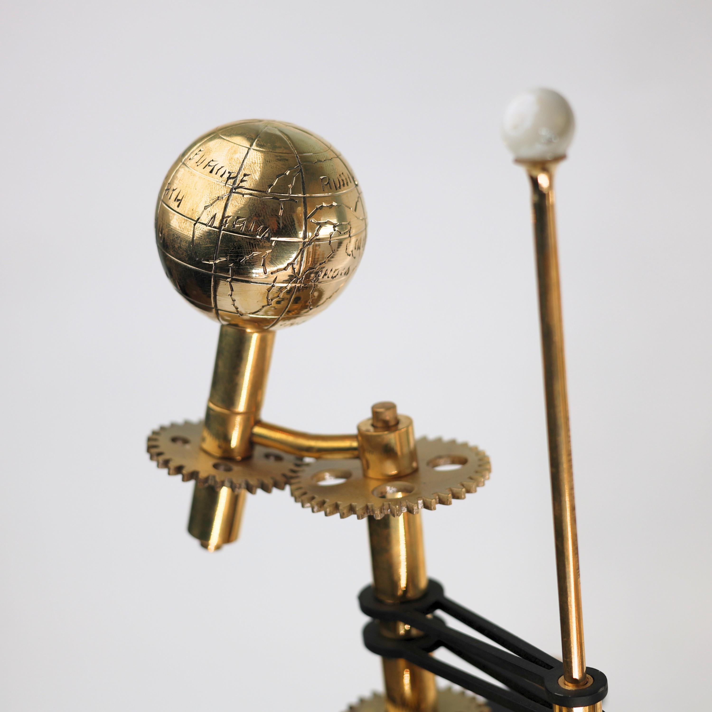 Brass Orrery with Semi-Precious Stone Planets, Museum view 5
