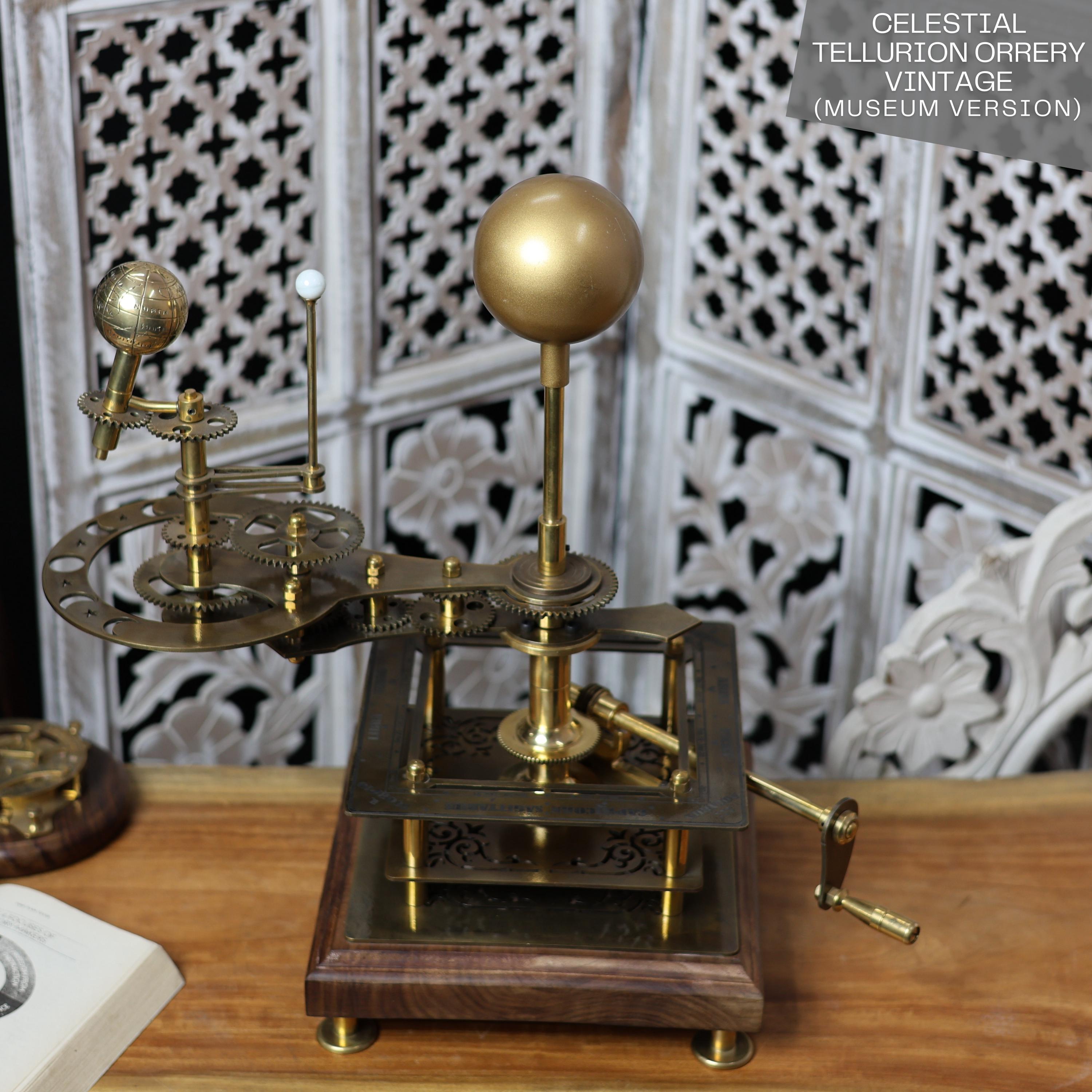 Vintage-Style Brass Solar System Orrery, Museum view 2