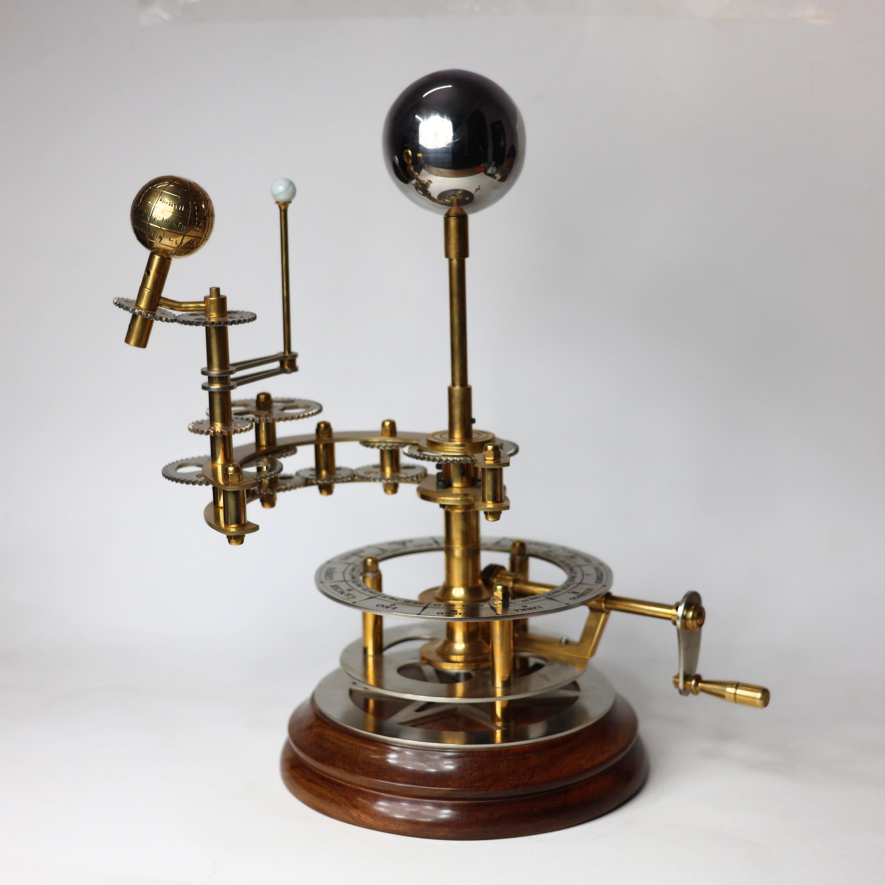 Antique-Style Brass Solar System Orrery, Museum view 3