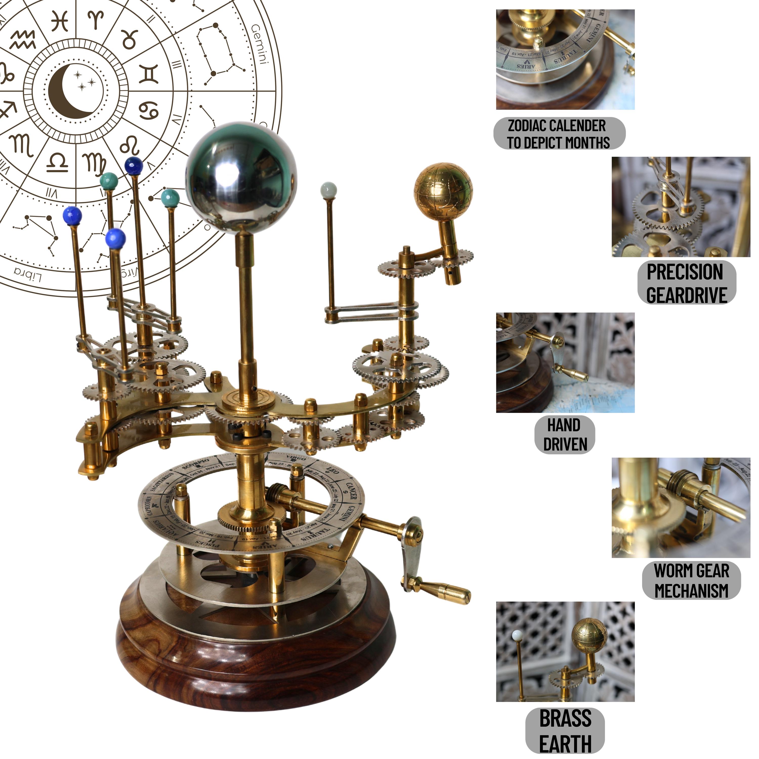 French Antique-Style Brass Orrery, Museum Model view 3