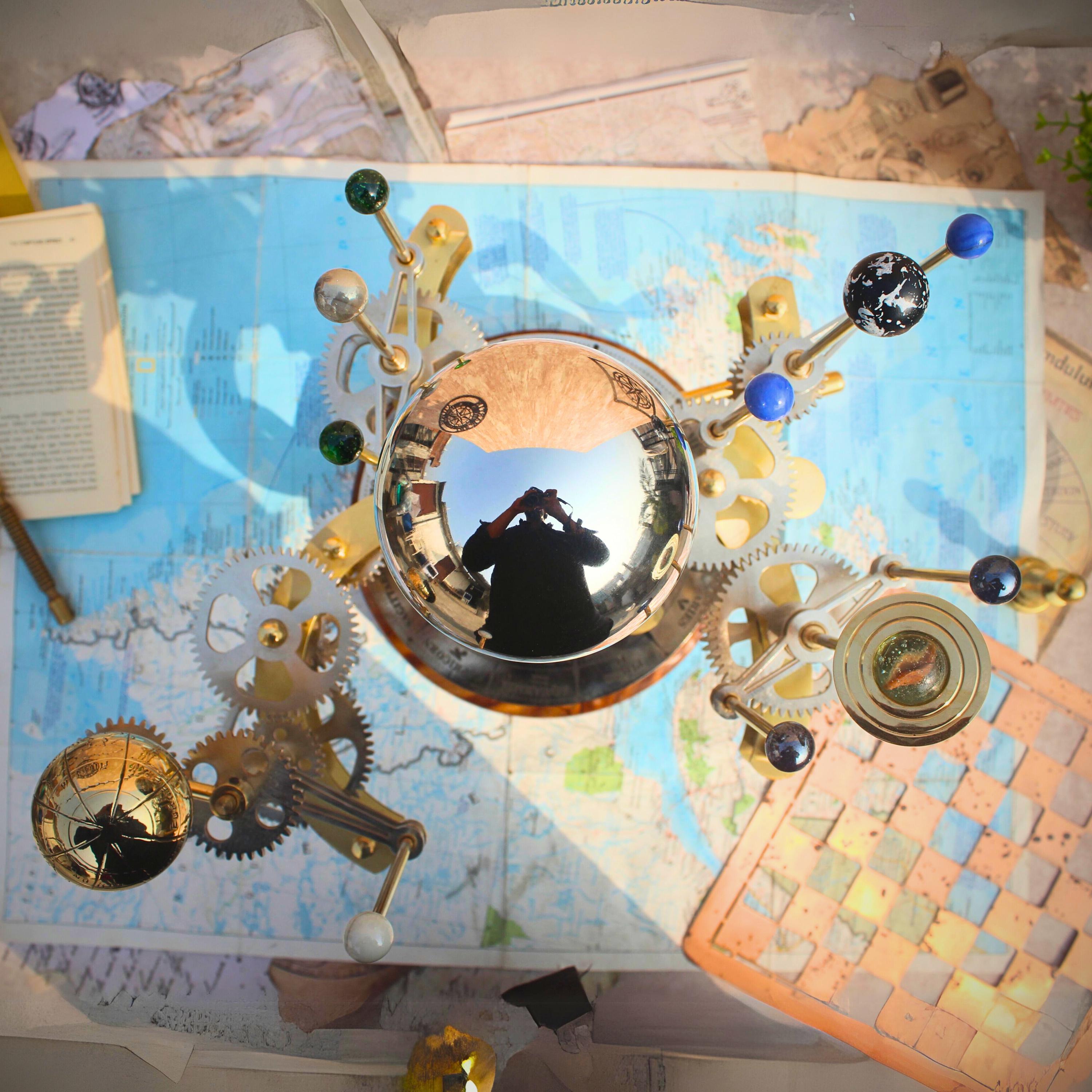 Rustic Brass Solar System Orrery, Museum Model view 6