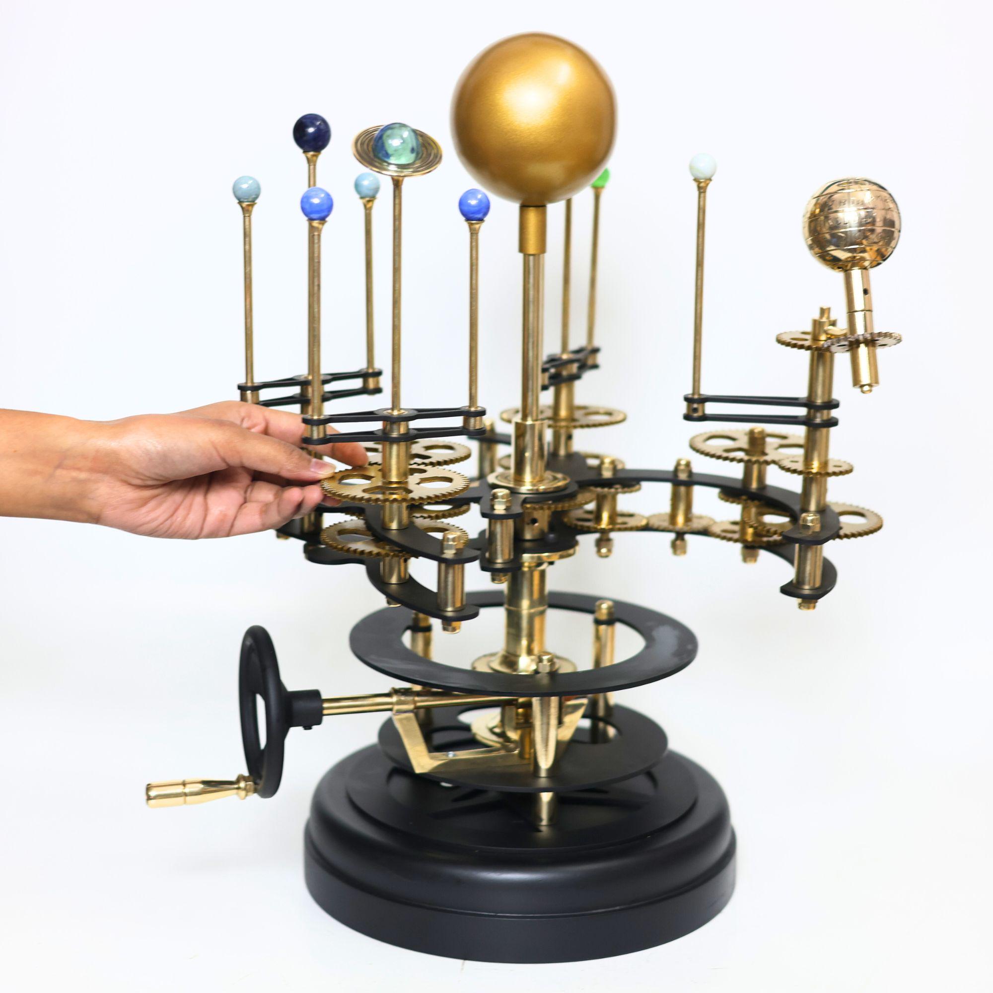 Brass Orrery with Semi-Precious Stone Planets, Museum view 2