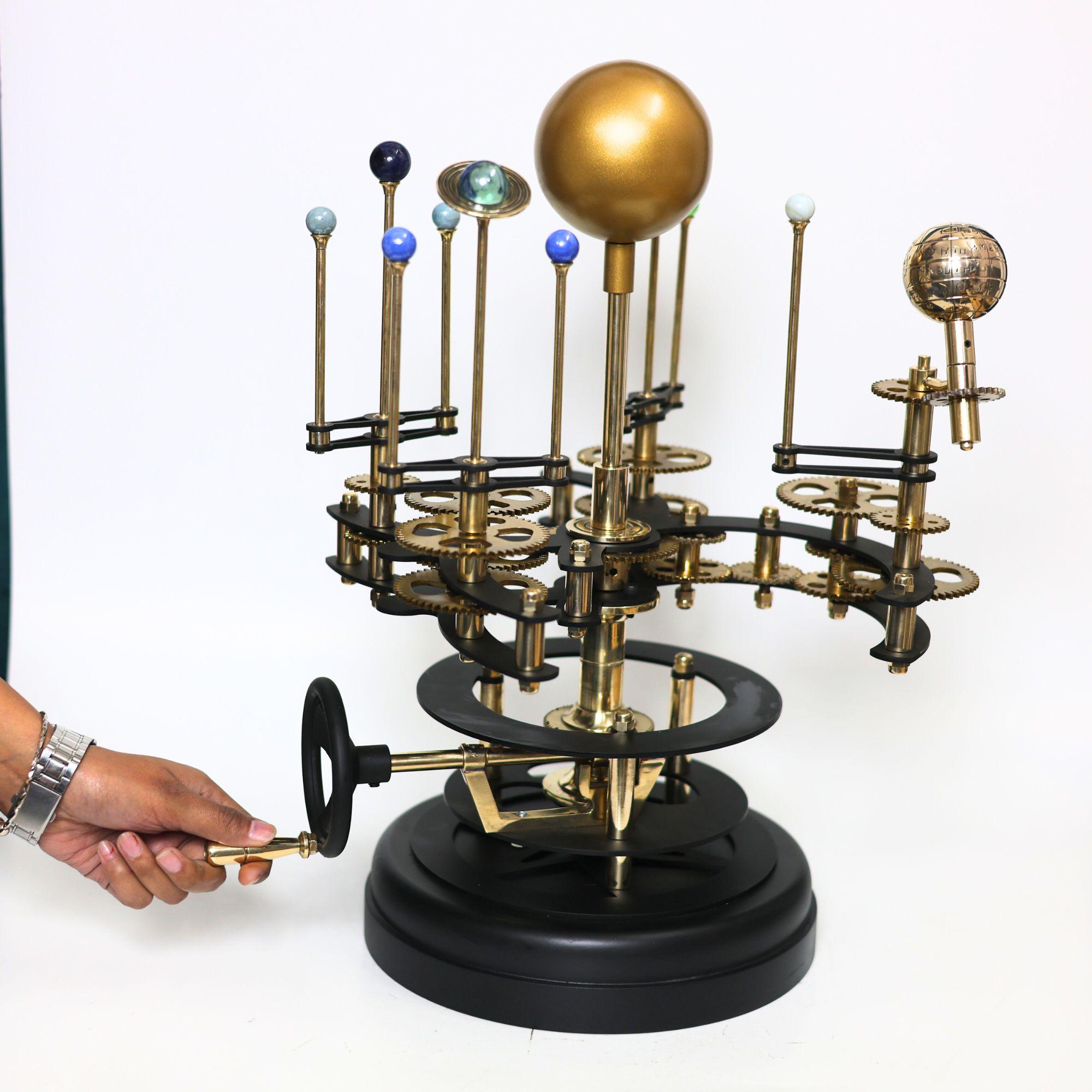 Brass Orrery with Semi-Precious Stone Planets, Museum view 3
