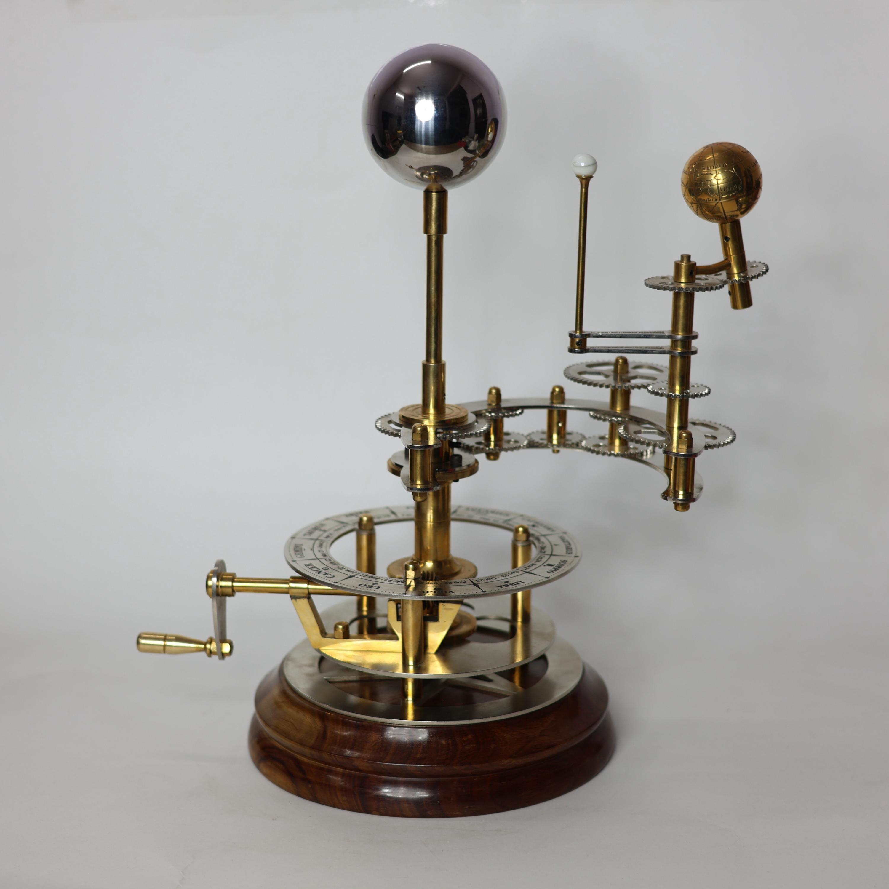 Brass Orrery with Semi-Precious Stone Planets, Museum view 6