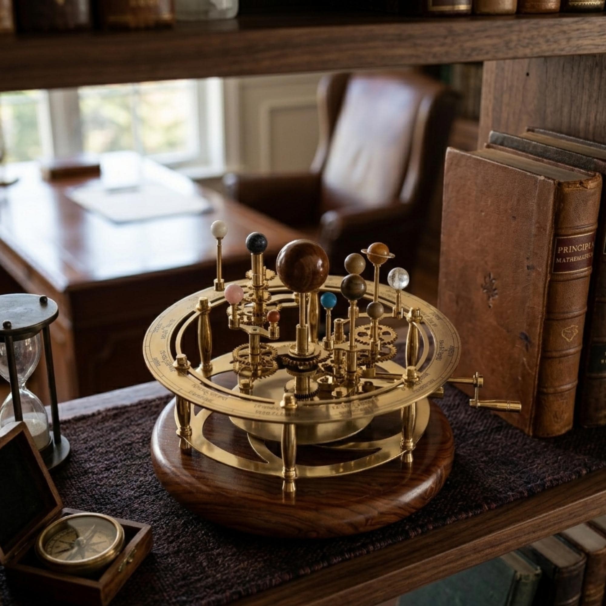 Vintage-Style Brass Solar System Orrery, Museum view 6