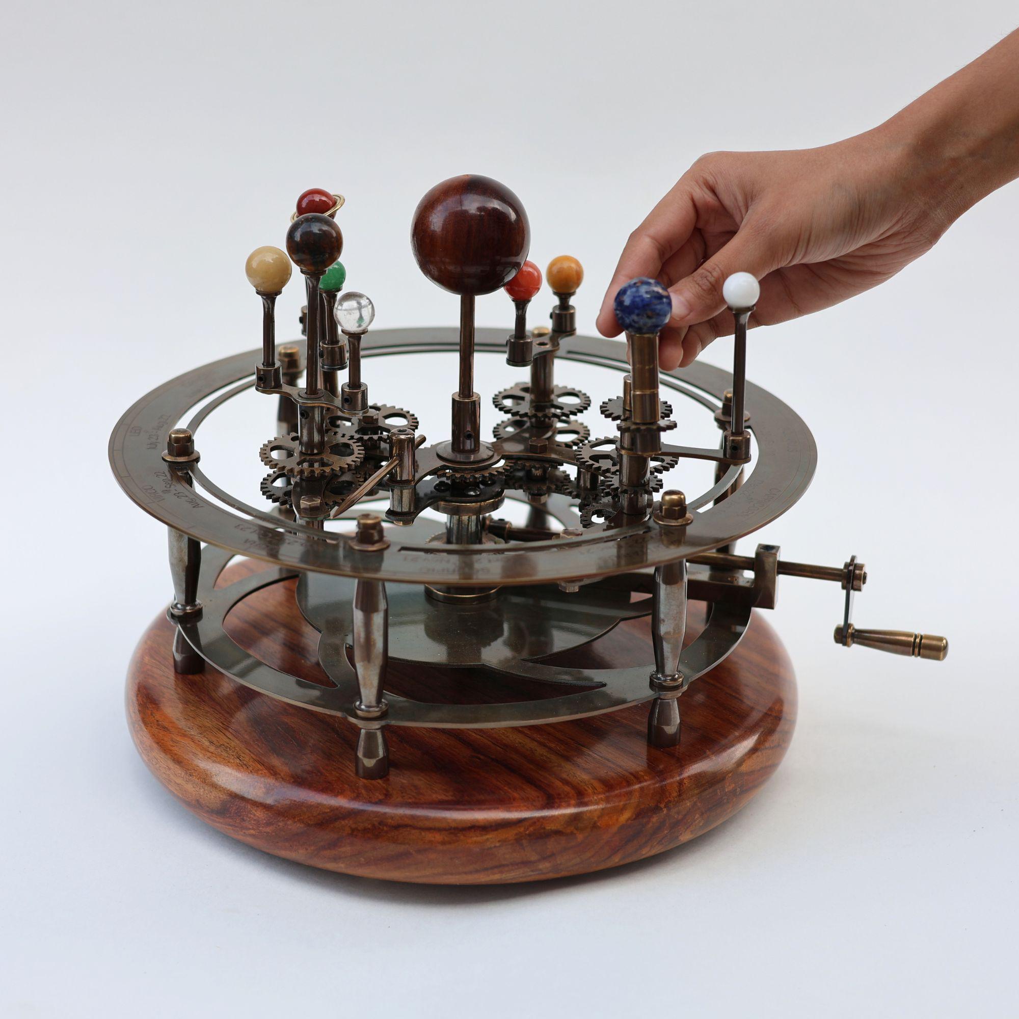 Antique-Style Brass Solar System Orrery, Museum view 4