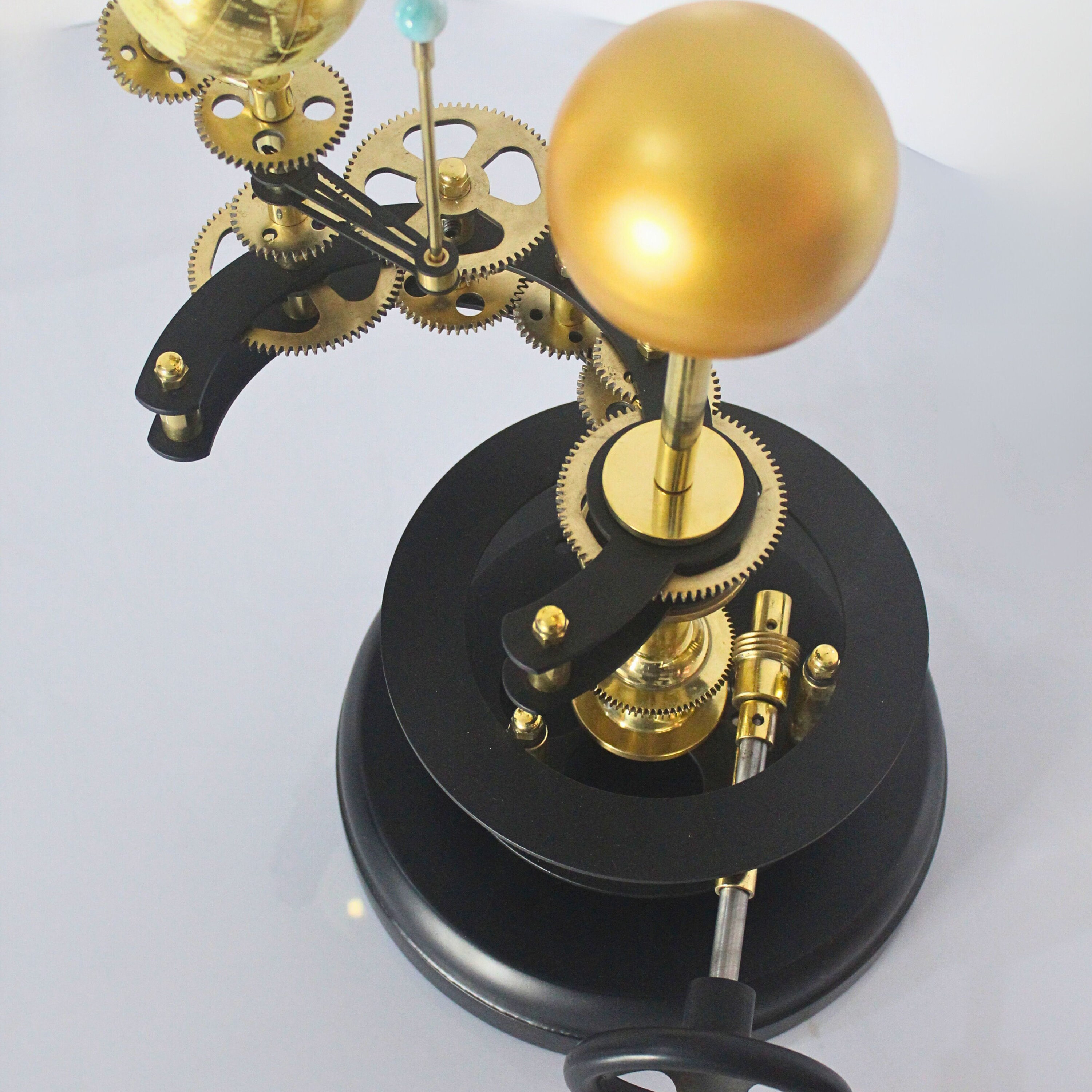 Brass Orrery with Semi-Precious Stone Planets, Museum view 4