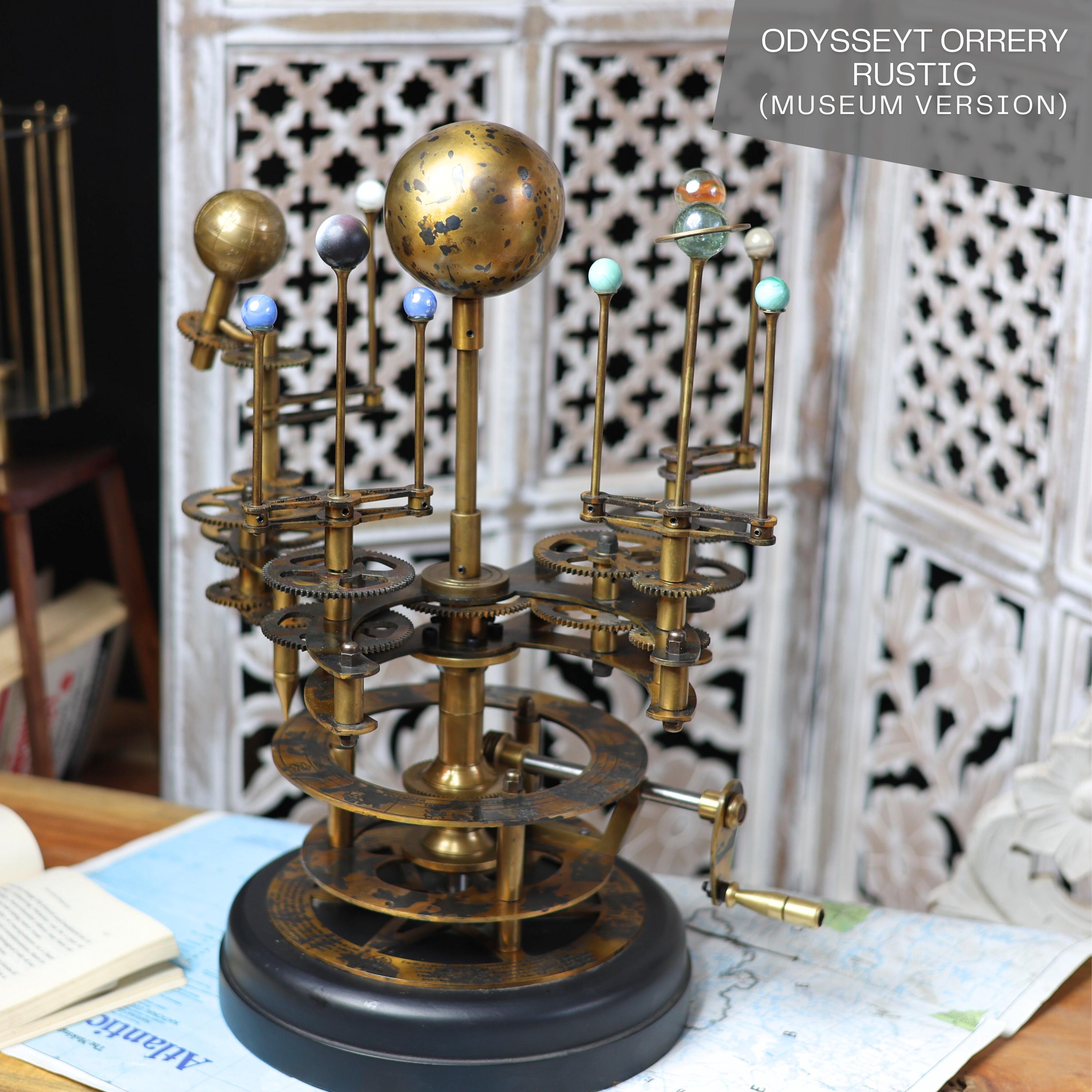 Brass Orrery with Semi-Precious Stone Planets, Museum view 3