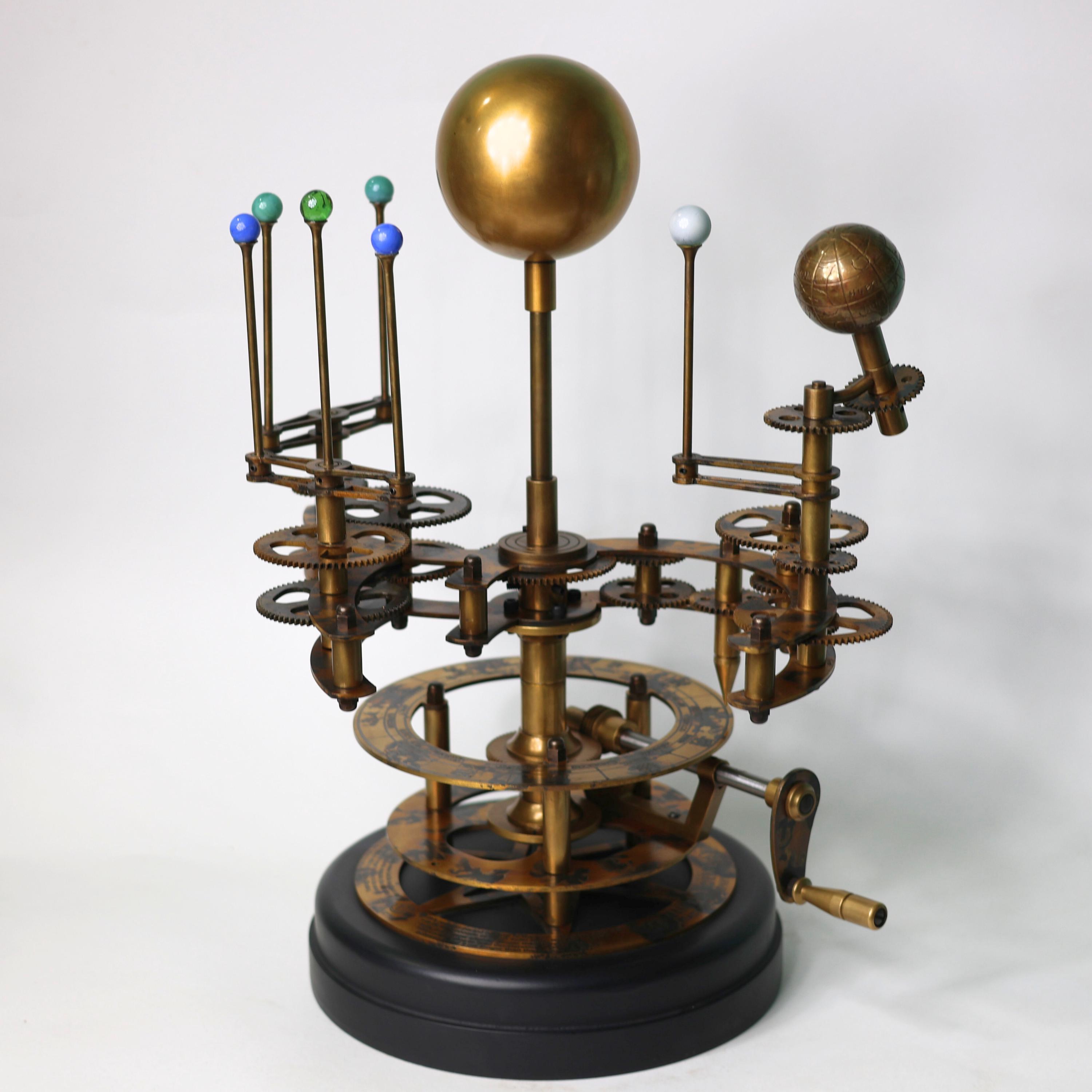 Brass Orrery with Semi-Precious Stone Planets, Museum view 4