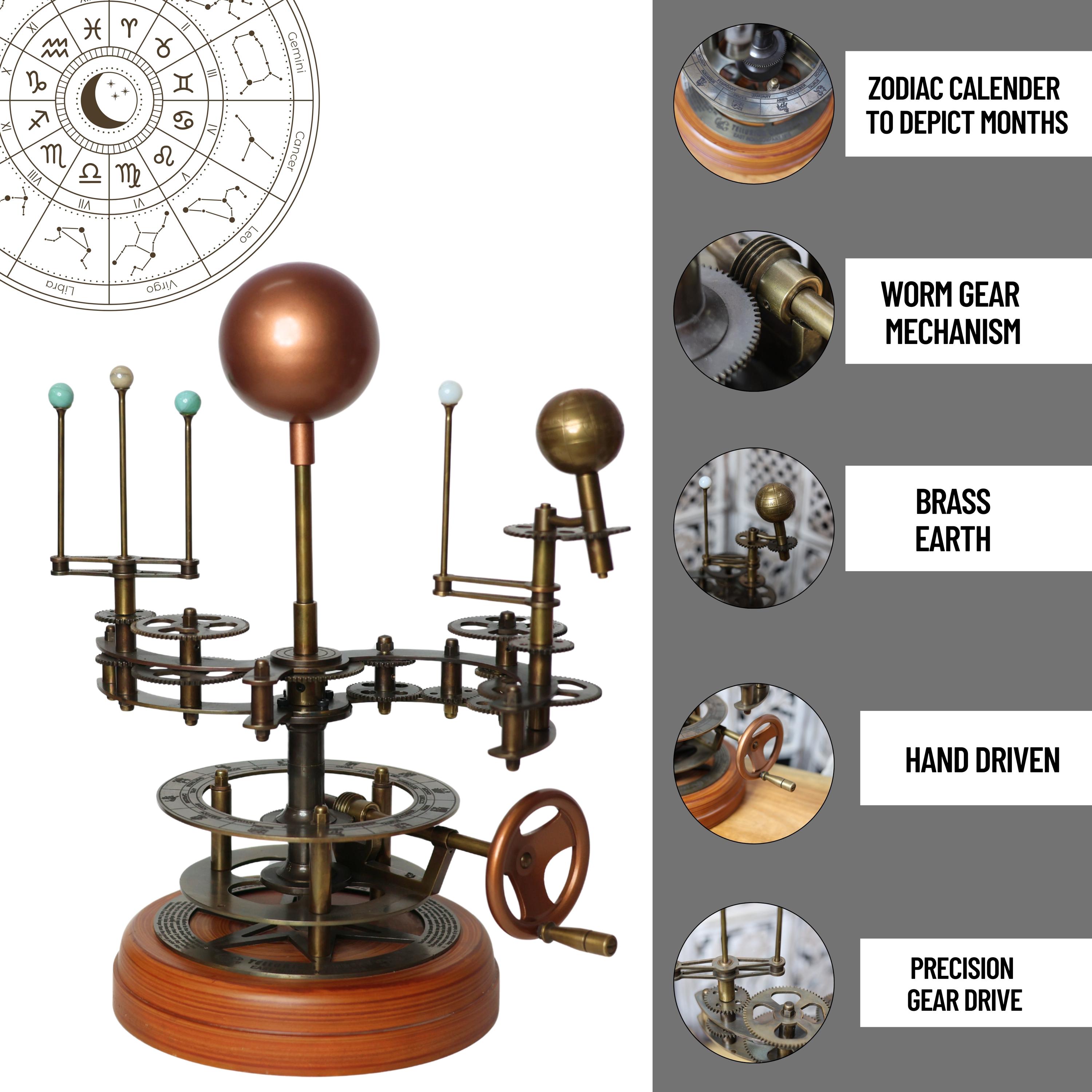 Functional Brass Solar System Orrery, Museum view 4